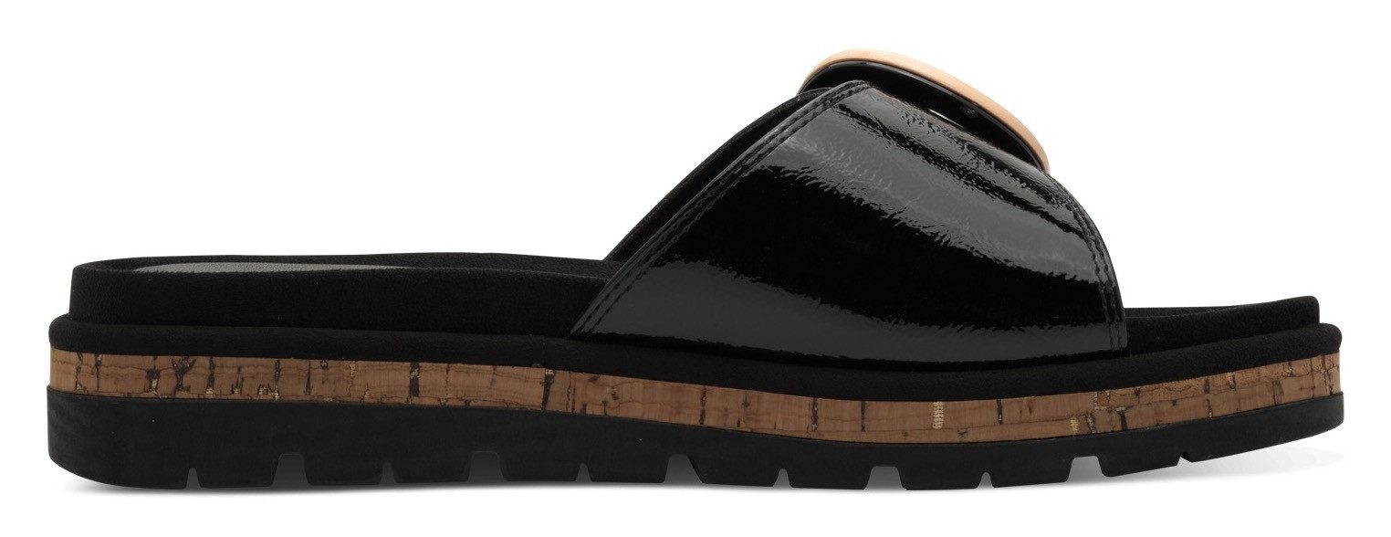 Marco Tozzi Slippers , plateau, zomerschoen, instapschoen met decoratieve gesp