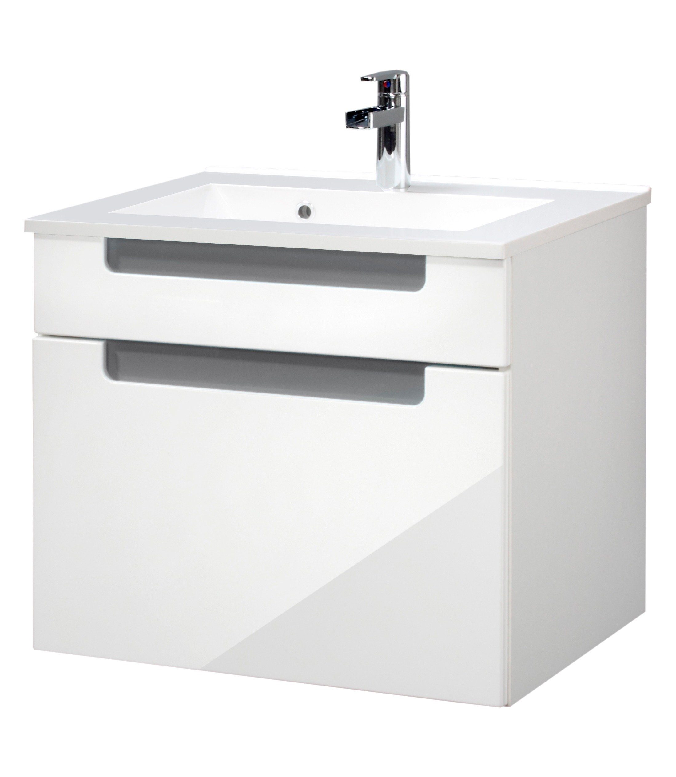 welltime Wastafelonderkast Siena Breedte 60 cm wastafelmeubels grijs