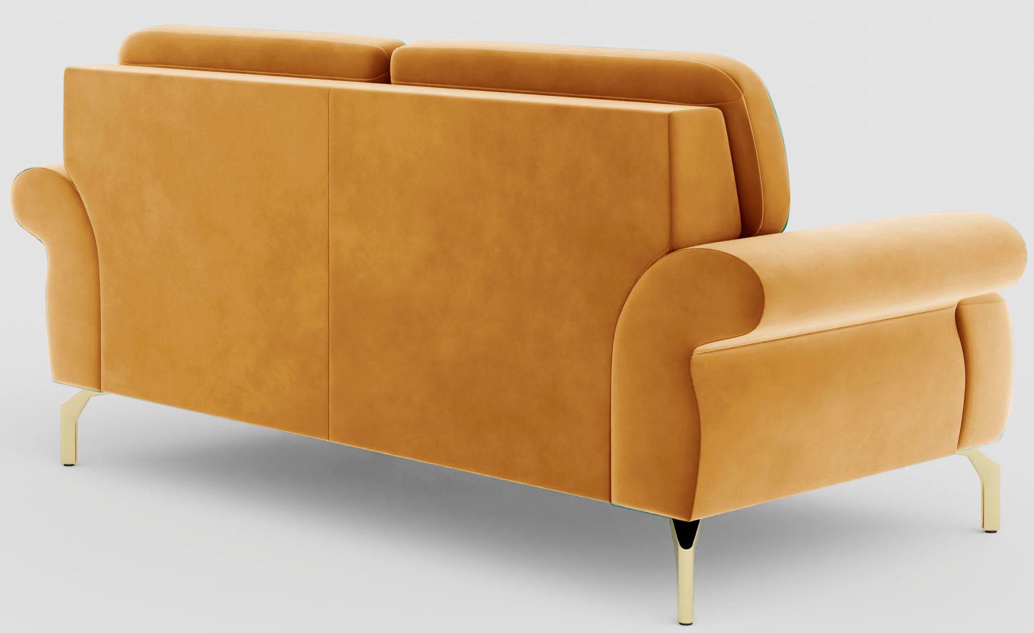 sit&more 2-zitsbank Orient 1 incl. 2 sierkussens met strassteentjes, goudkleurige metalen poten