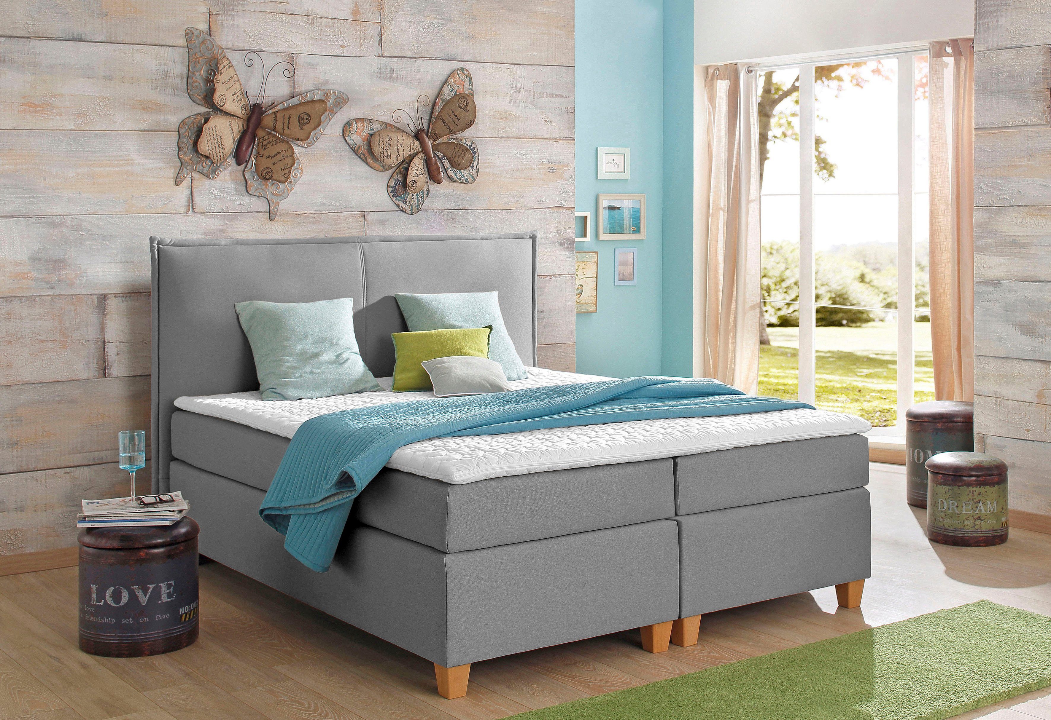 Home affaire Boxspring Houssay incl. topmatras, 5 breedtes, 2 hardheden ook in extra lang 220 cm