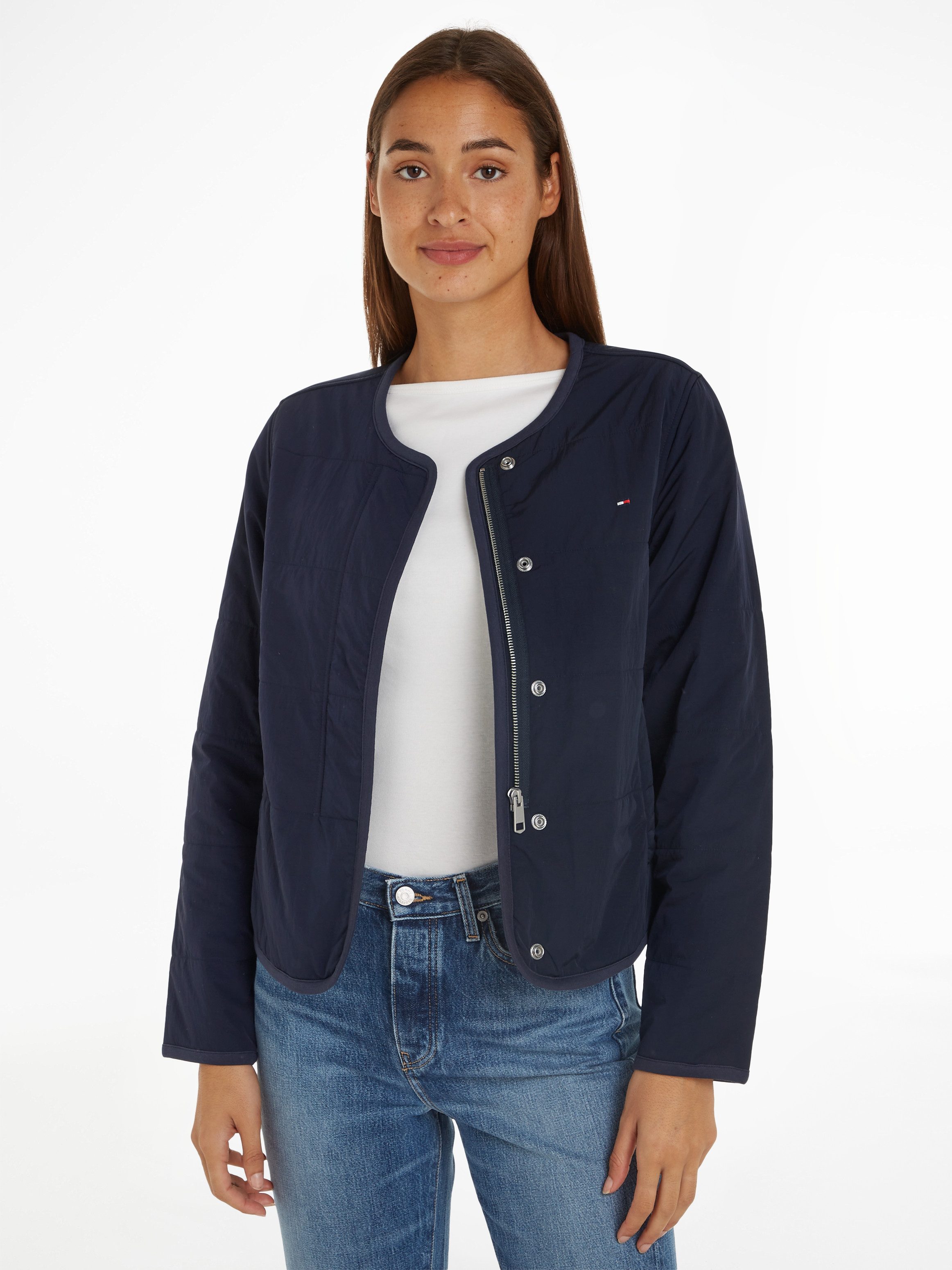 Tommy Hilfiger Gewatteerde jas JERSEY LINED JACKET met tommy jeans-merklabel