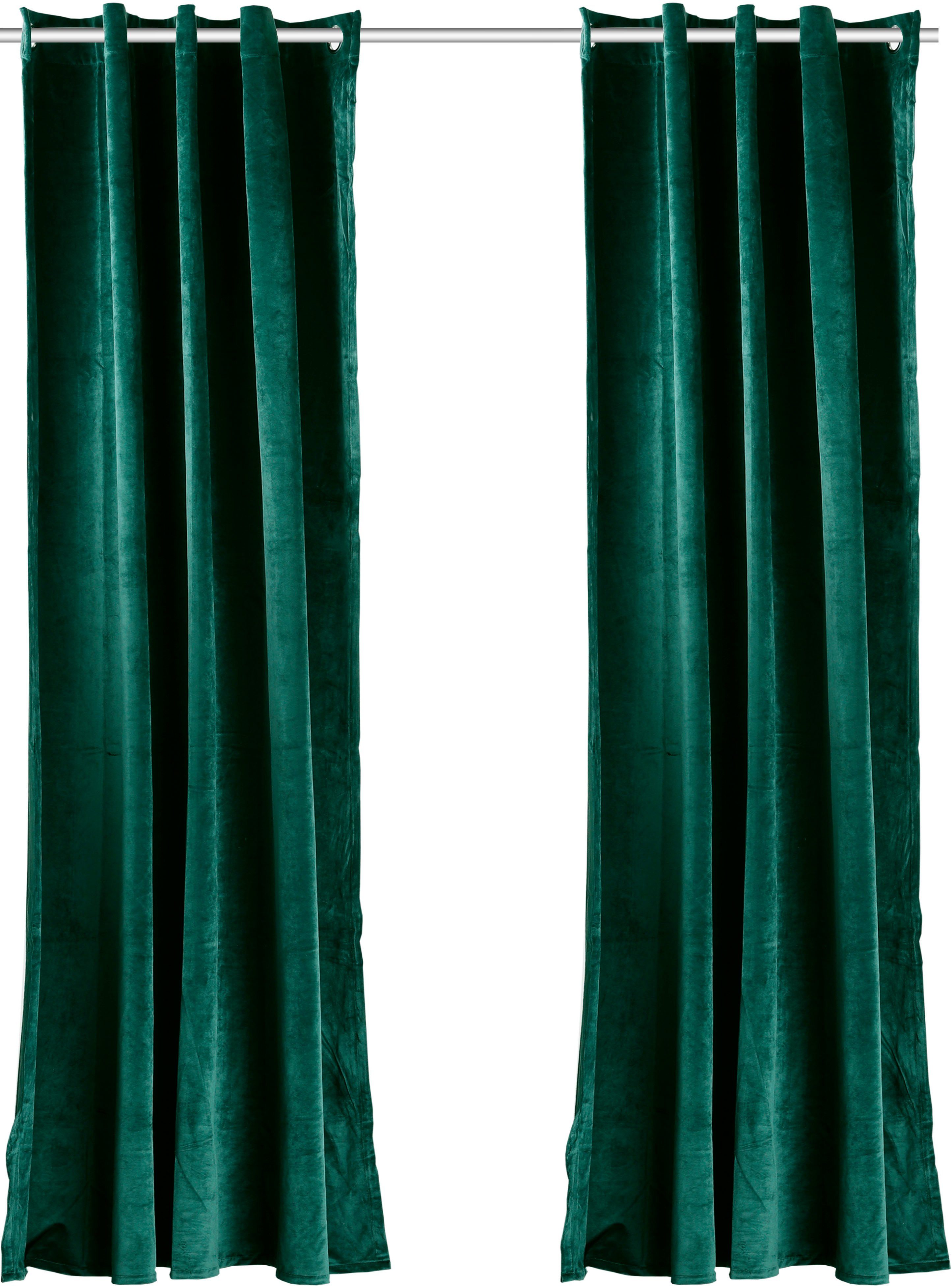 my home Gordijn Velvet uni Fluweel, set van 2, gordijn, chic, uni (2 stuks)