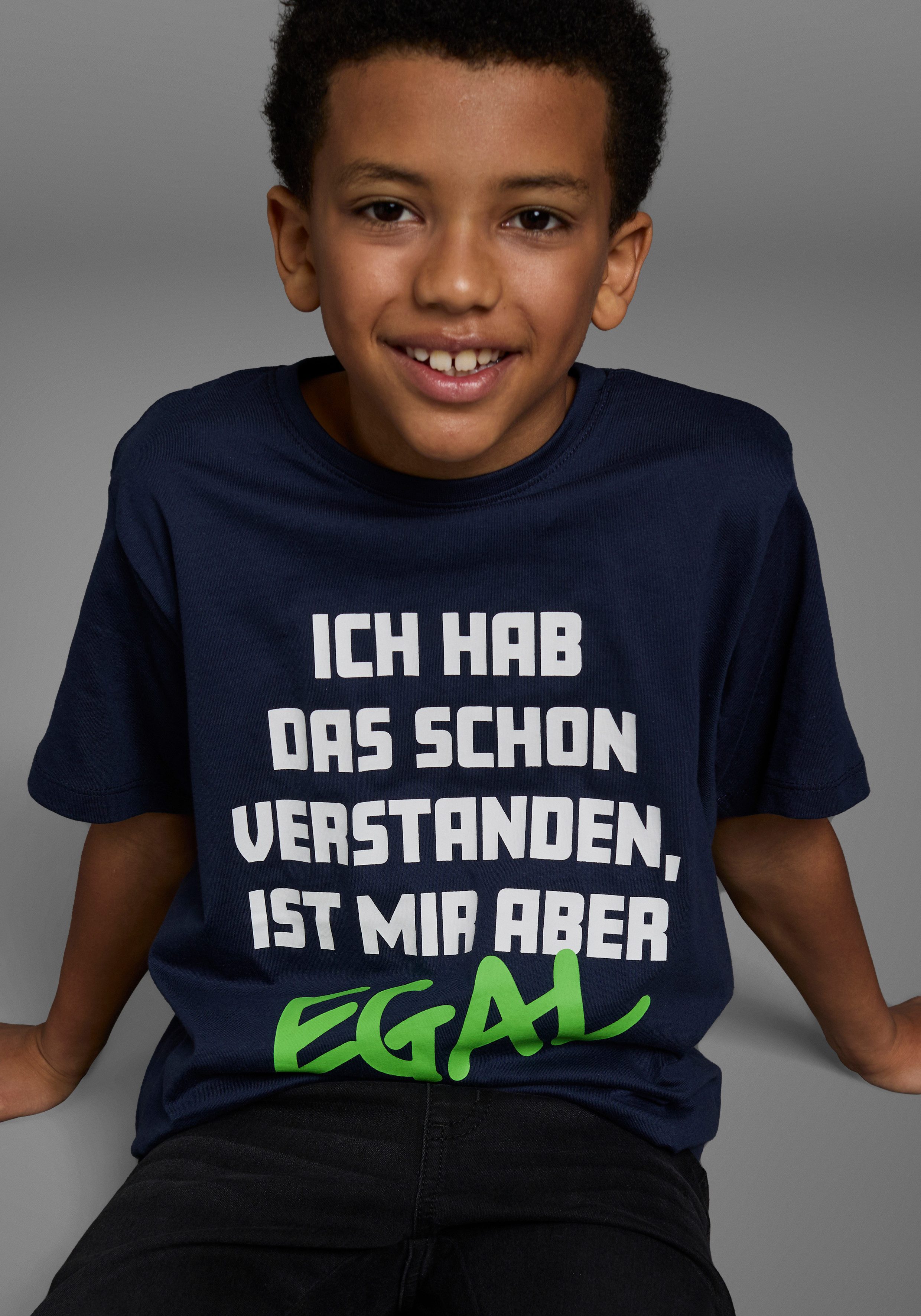 KIDSWORLD T-shirt ICH HAB DAS SCHON VERSTANDEN... Korte mouwen, basic pasvorm, bedrukt, ronde hals
