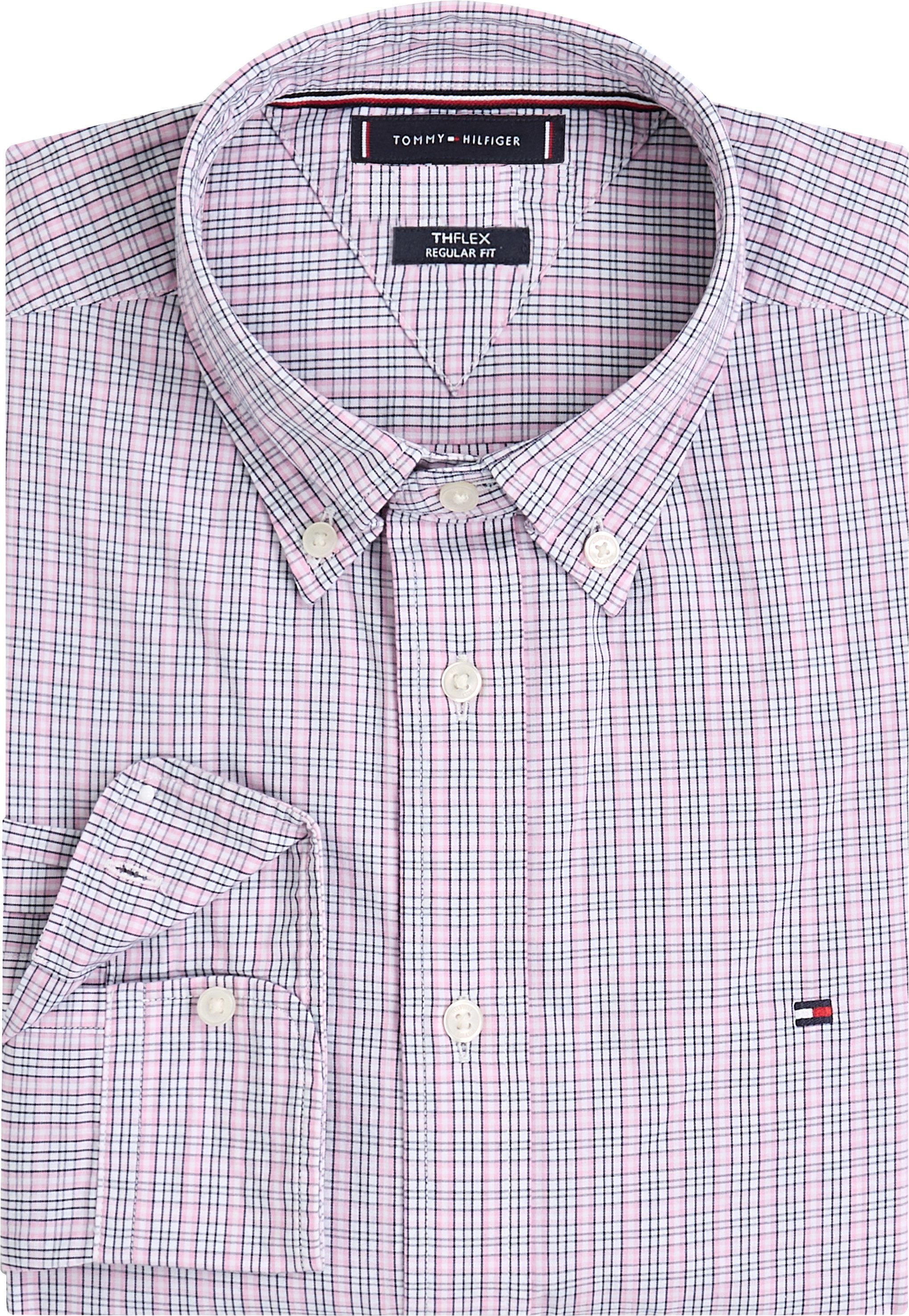 Tommy Hilfiger Overhemd met lange mouwen FLEX POPLIN SMALL TARTAN SHIRT