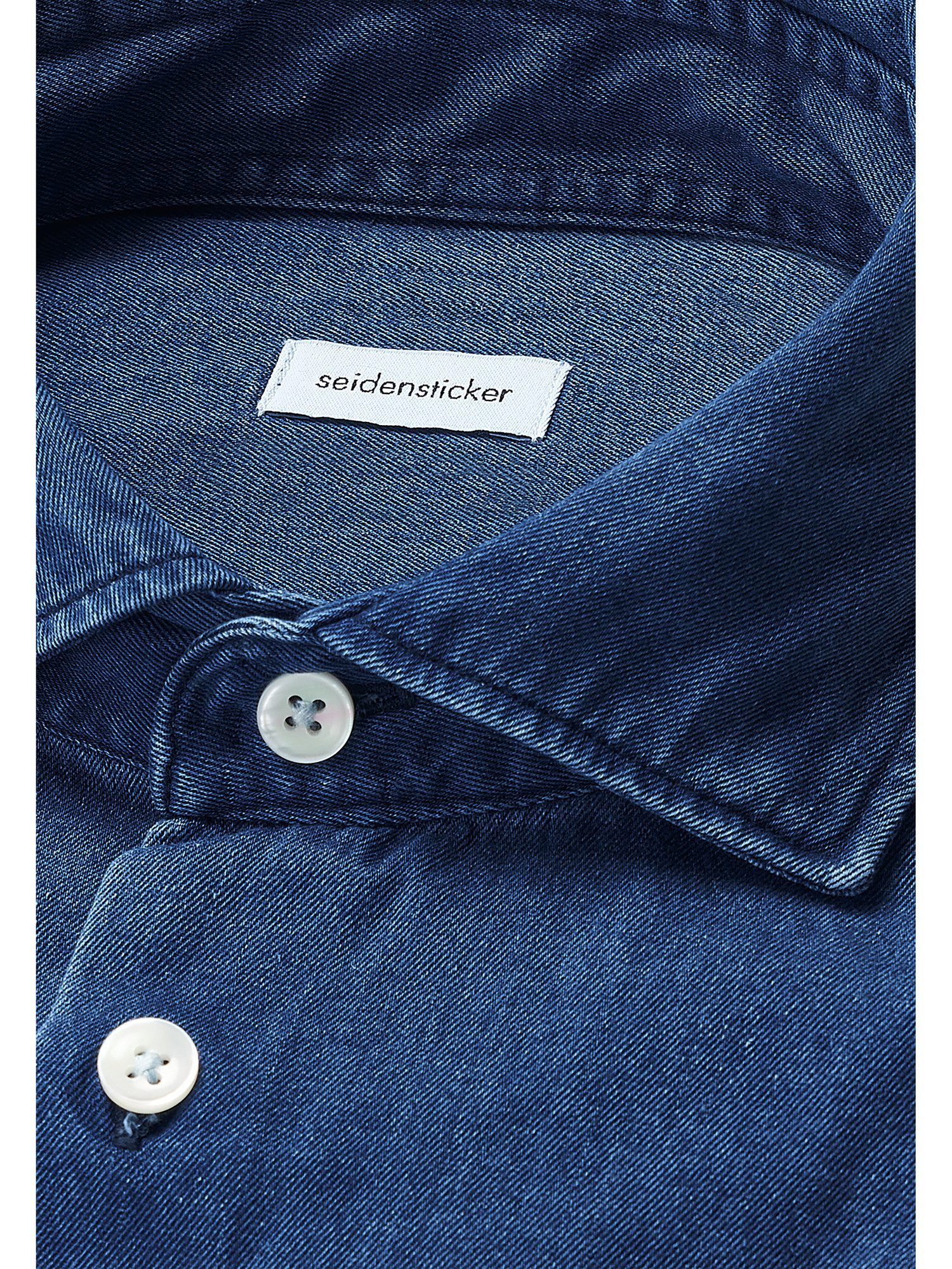seidensticker Businessoverhemd Zwarte roos Regular 1/1 Kent kraag denim