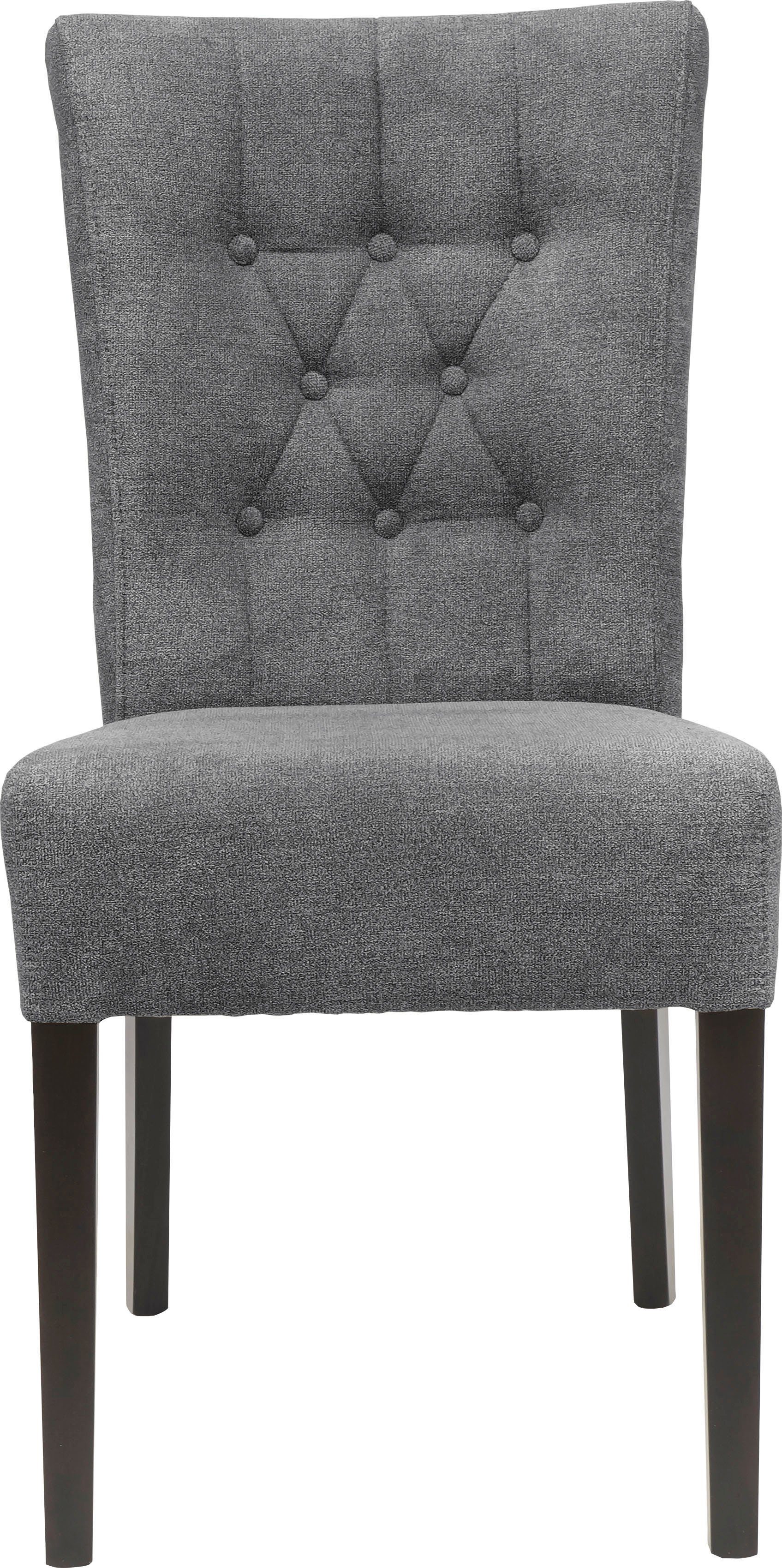 Home affaire Eetkamerstoel Queen BESTSELLER Gestoffeerde stoel met knoopdetails, set van 2, 4 of 6