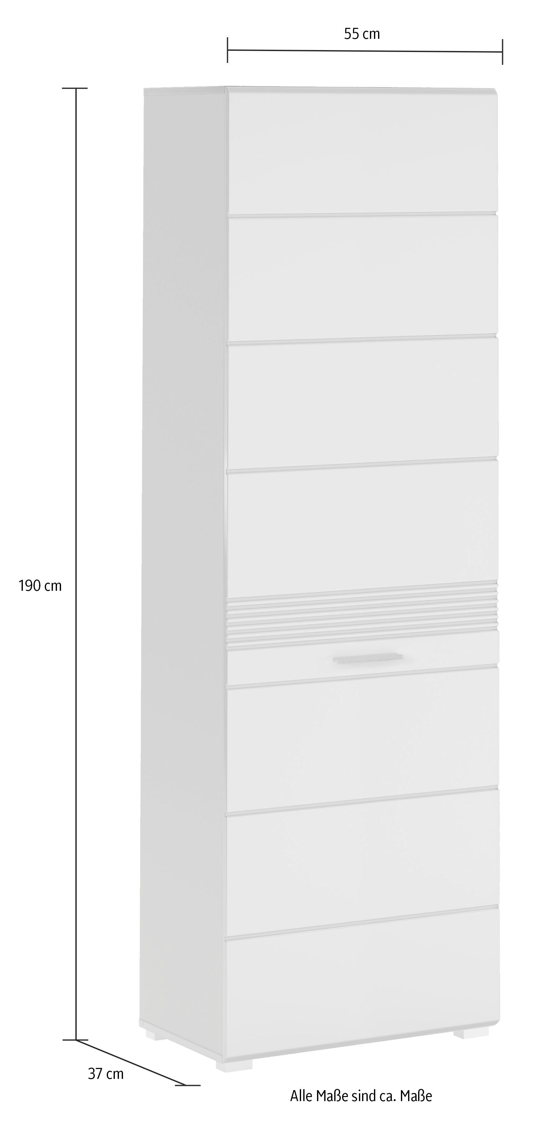 INOSIGN Kledingkast Malmö, Hoogte 190 cm, 1 Deur, 3 Planken, 1 Kledingstang Deurdrager verwisselbaar, hoogwaardige MDF voorkant met groeffrezen