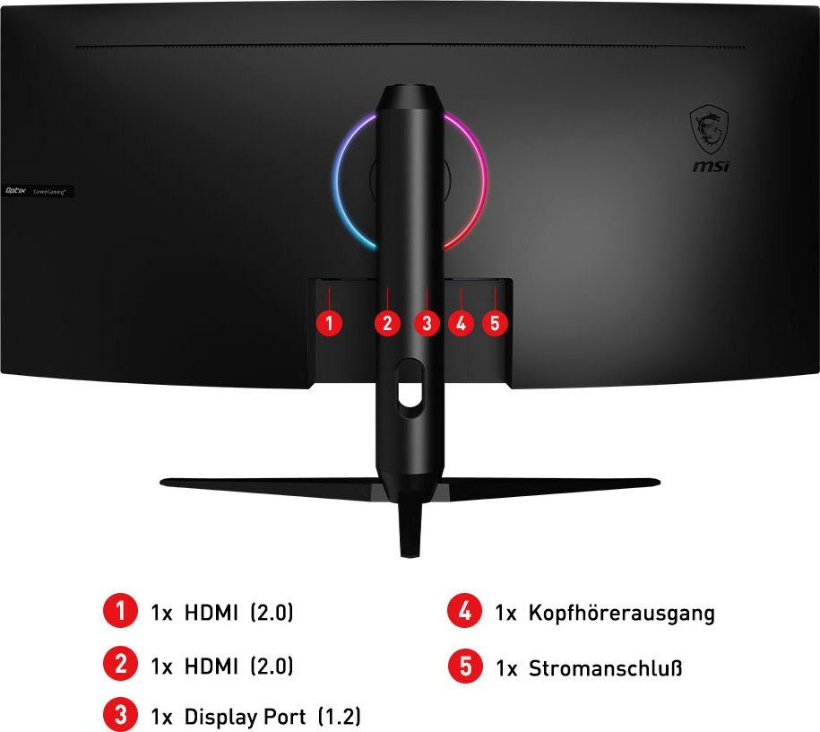 MSI Curved-gaming-ledscherm Optix MAG342CQR, 86 cm / 34", UWQHD