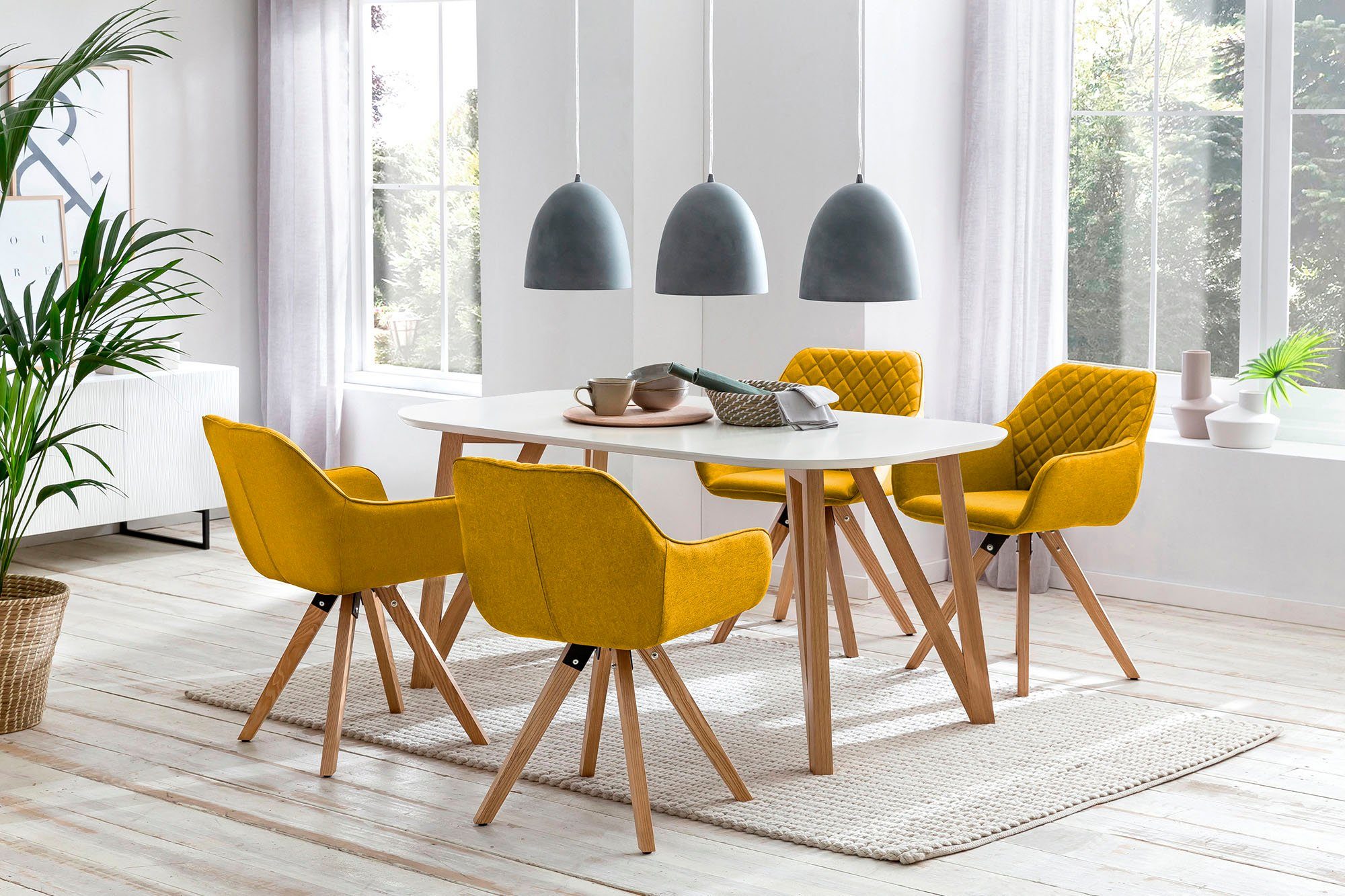 Twinkelen vriendelijke groet afgewerkt SalesFever Eethoek bestaand uit 4 moderne beklede stoelen en een 160 cm  brede tafel (set, 5-delig) koop je bij | OTTO