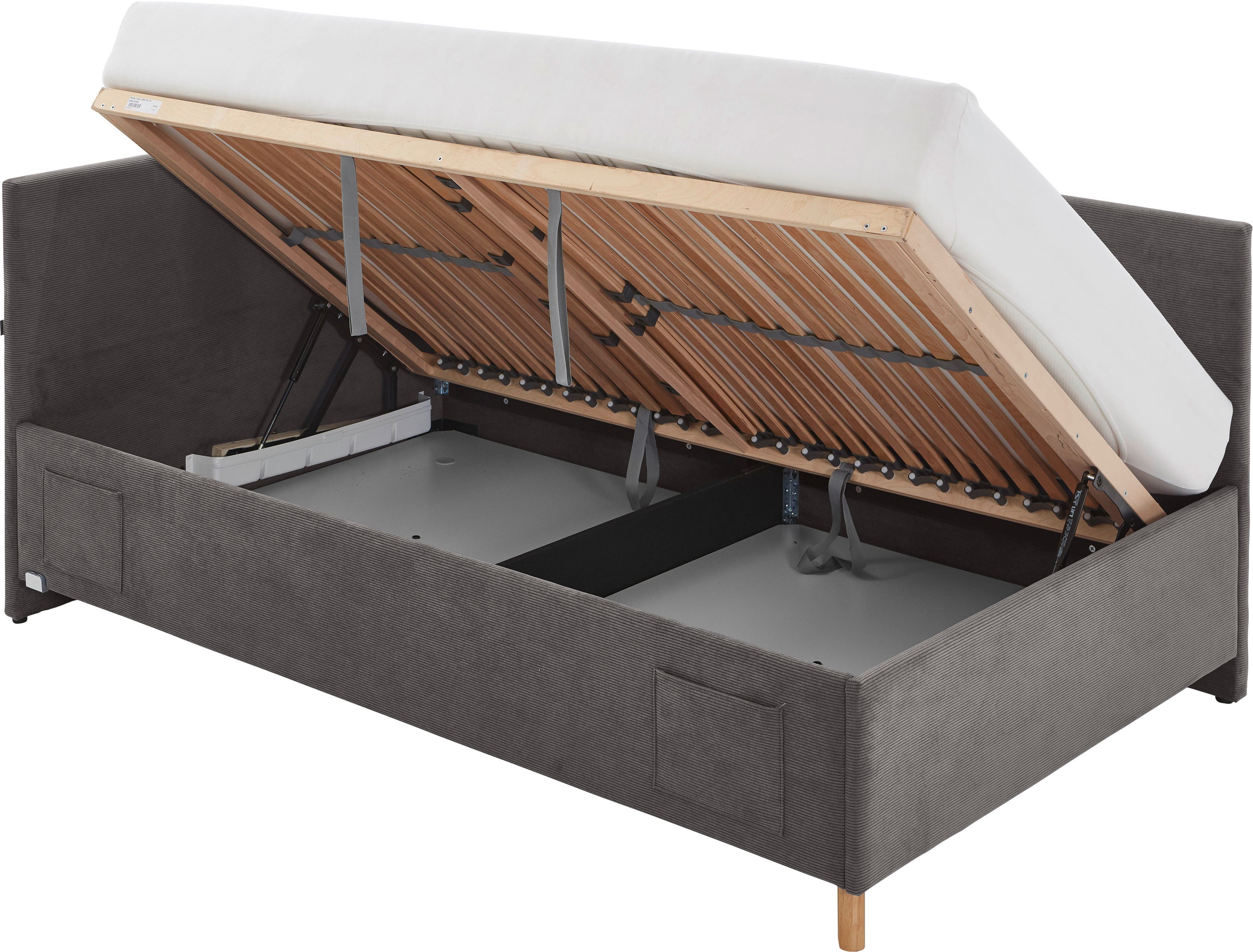 meise.möbel Kinderledikant COOL II Bekleed bed naar keuze met bedkist, tienerbed inclusief USB-aansluitingen