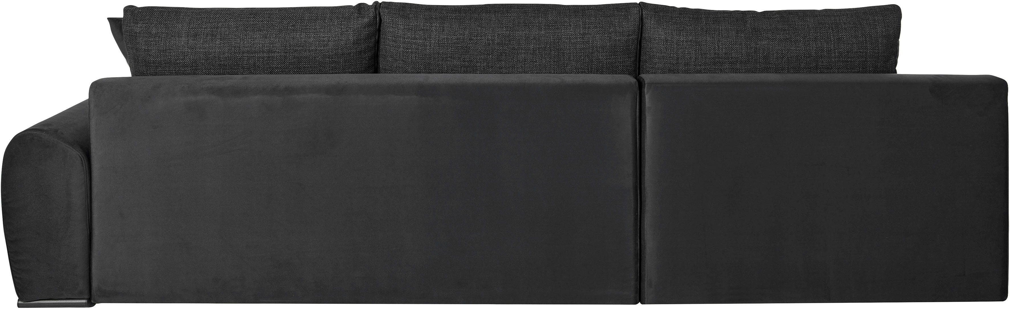 Home affaire Hoekbank Win, L-vorm, breedte 285cm optioneel met slaapfunctie en bedkast, taupe, corduroy