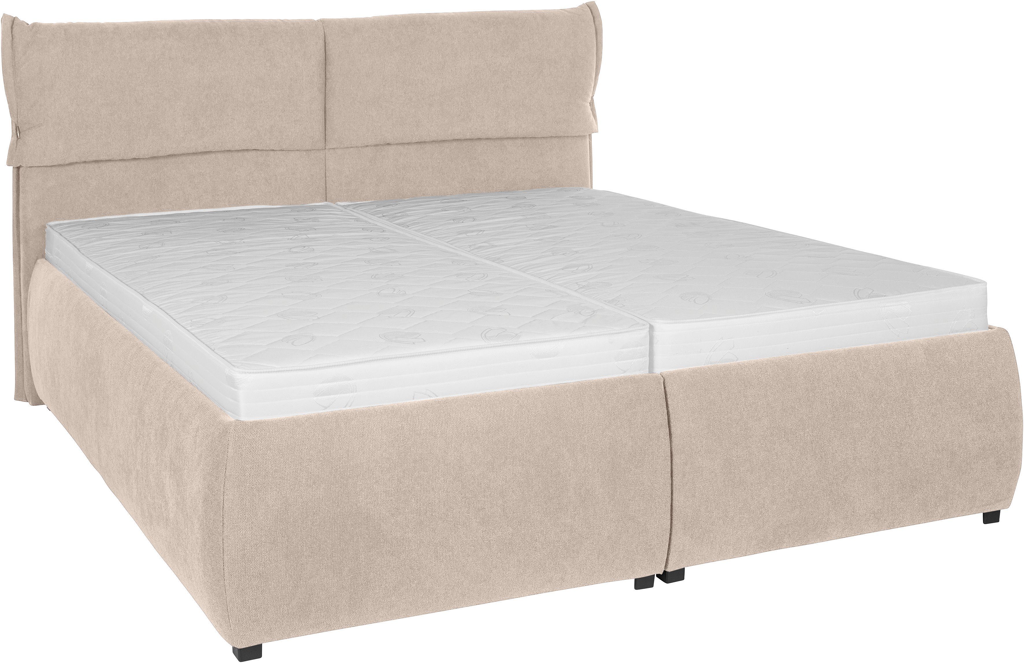andas Gestoffeerd bed Jenson als bedframe of met 3 matrassoorten en hardheden