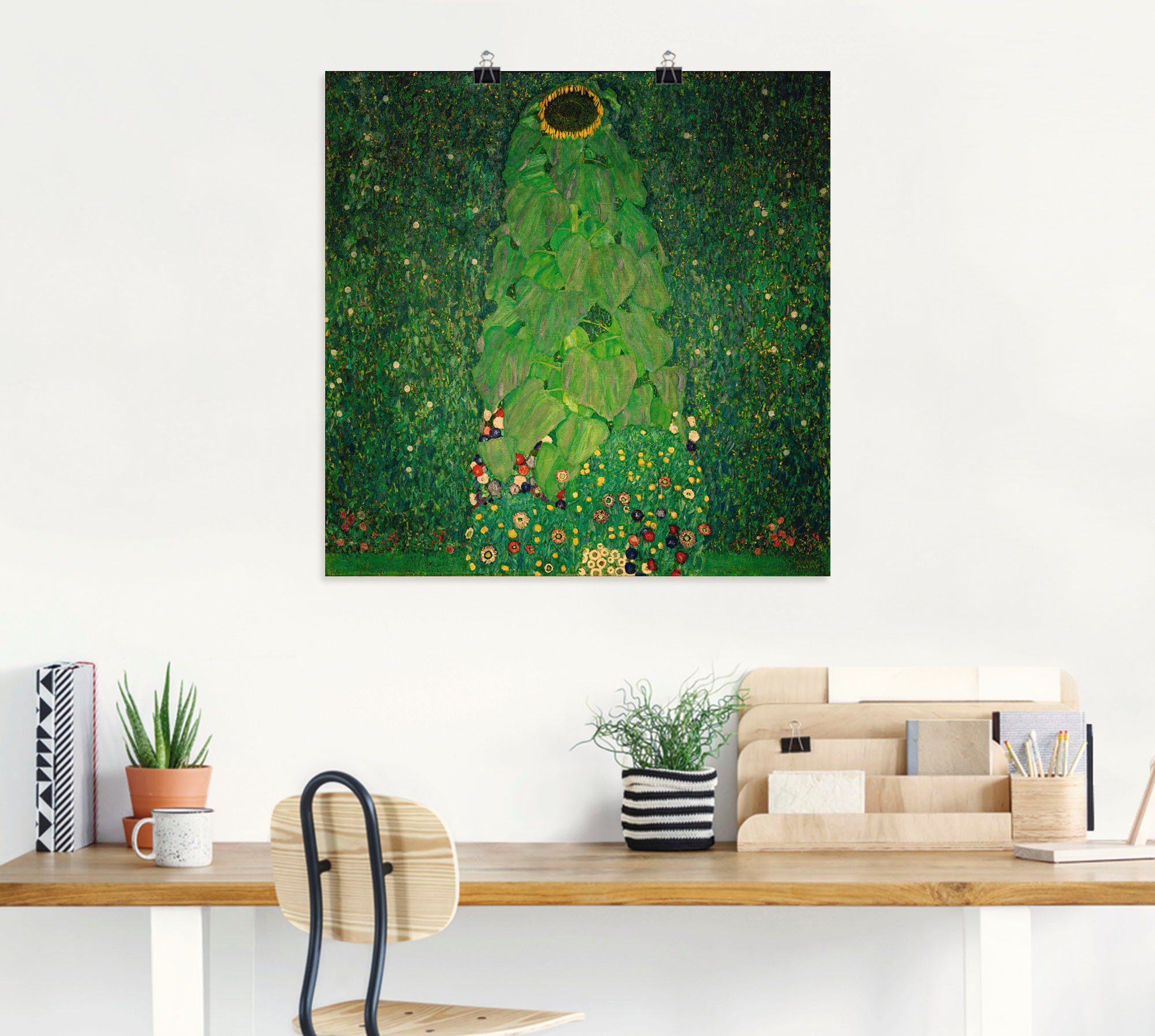 Artland Artprint De zonnebloem als artprint op linnen, poster in verschillende formaten maten