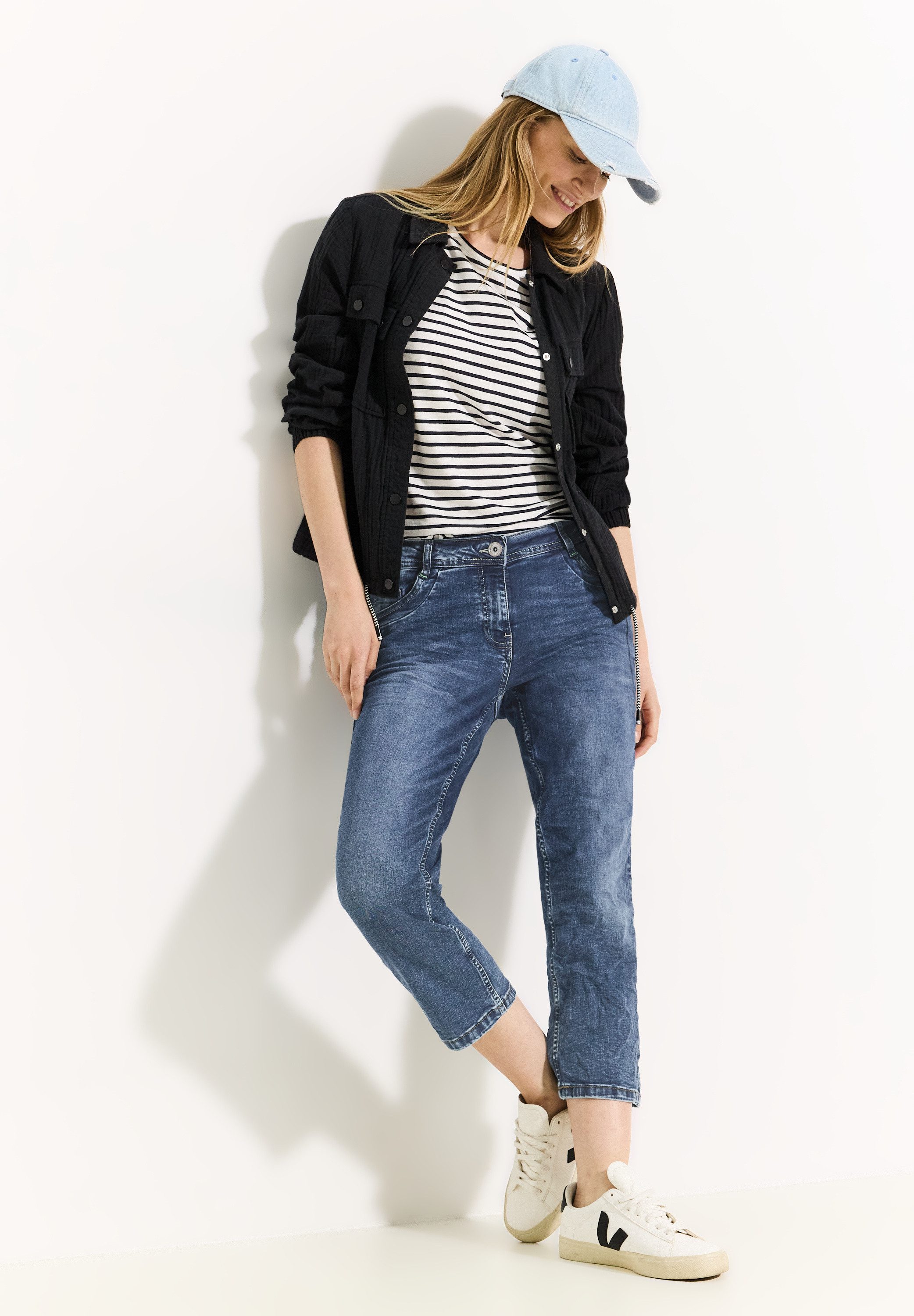 Cecil Regular fit jeans Scarlett met decoratieve naden