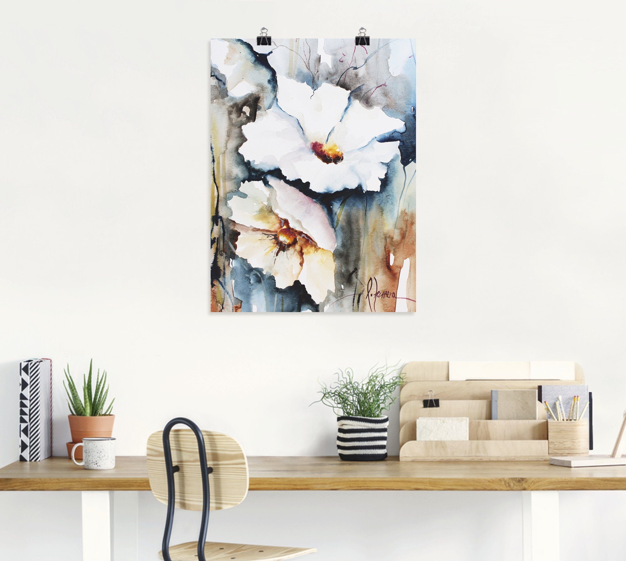 Artland Artprint Aquabloemen II als artprint van aluminium, artprint voor buiten, artprint op linnen, poster in verschillende maten. maten