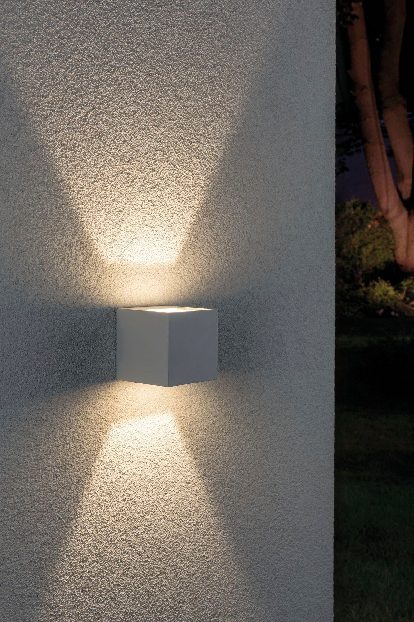 Paulmann Led-wandlamp voor buiten Buiten 230V Cybo LED 2x3,5W 230V IP65 vierkant 80x80mm Grijs Aluminium (1 stuk)