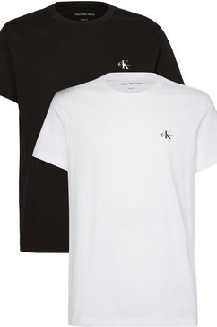 calvin klein t-shirt 2 pack monogram t-shirt (set van 2) zwart