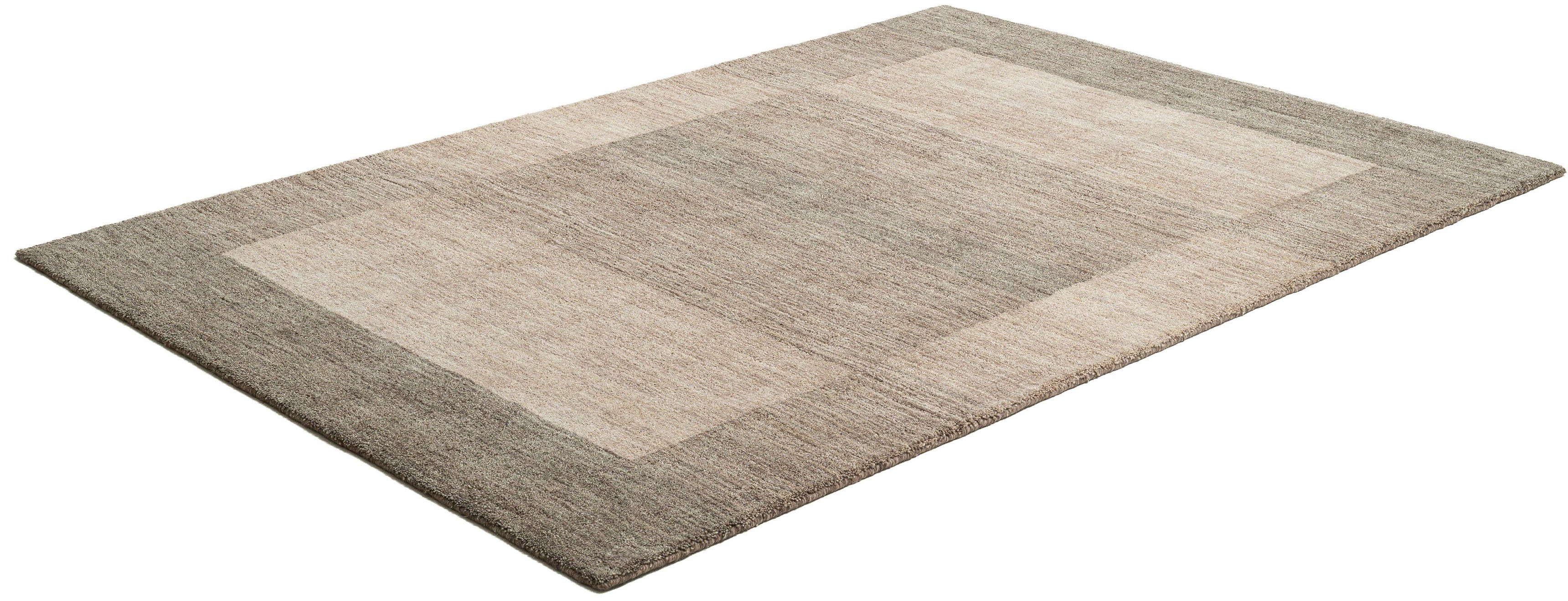THEKO Wollen kleed Gabbeh super, Handgeweven vloerkleed, randdessin, zuivere wol, met de hand geweven