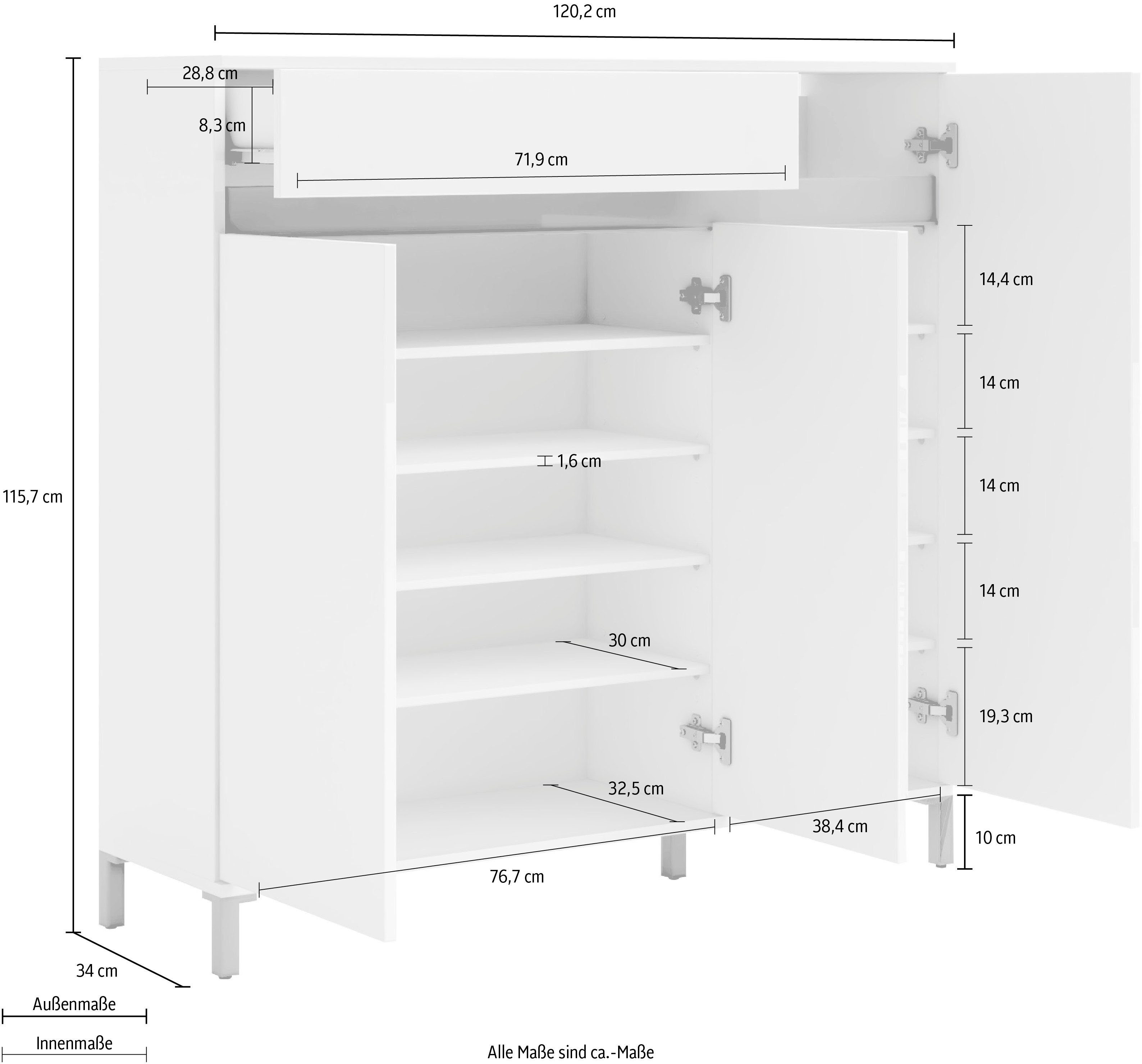 INOSIGN Schoenenkast Genio Breedte 120 cm