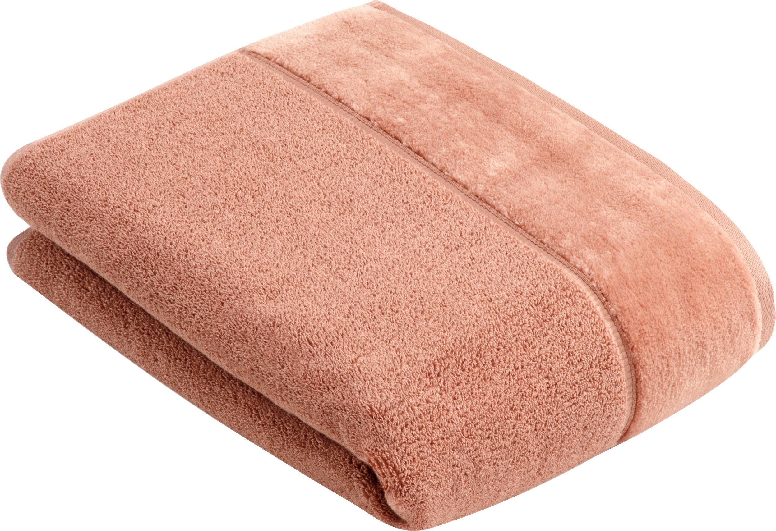 Vossen Badlaken Pure Katoen & VEGAN, met elegante veloursrand (1 stuk) handdoeken maat 67 cm x 140 cm bruin