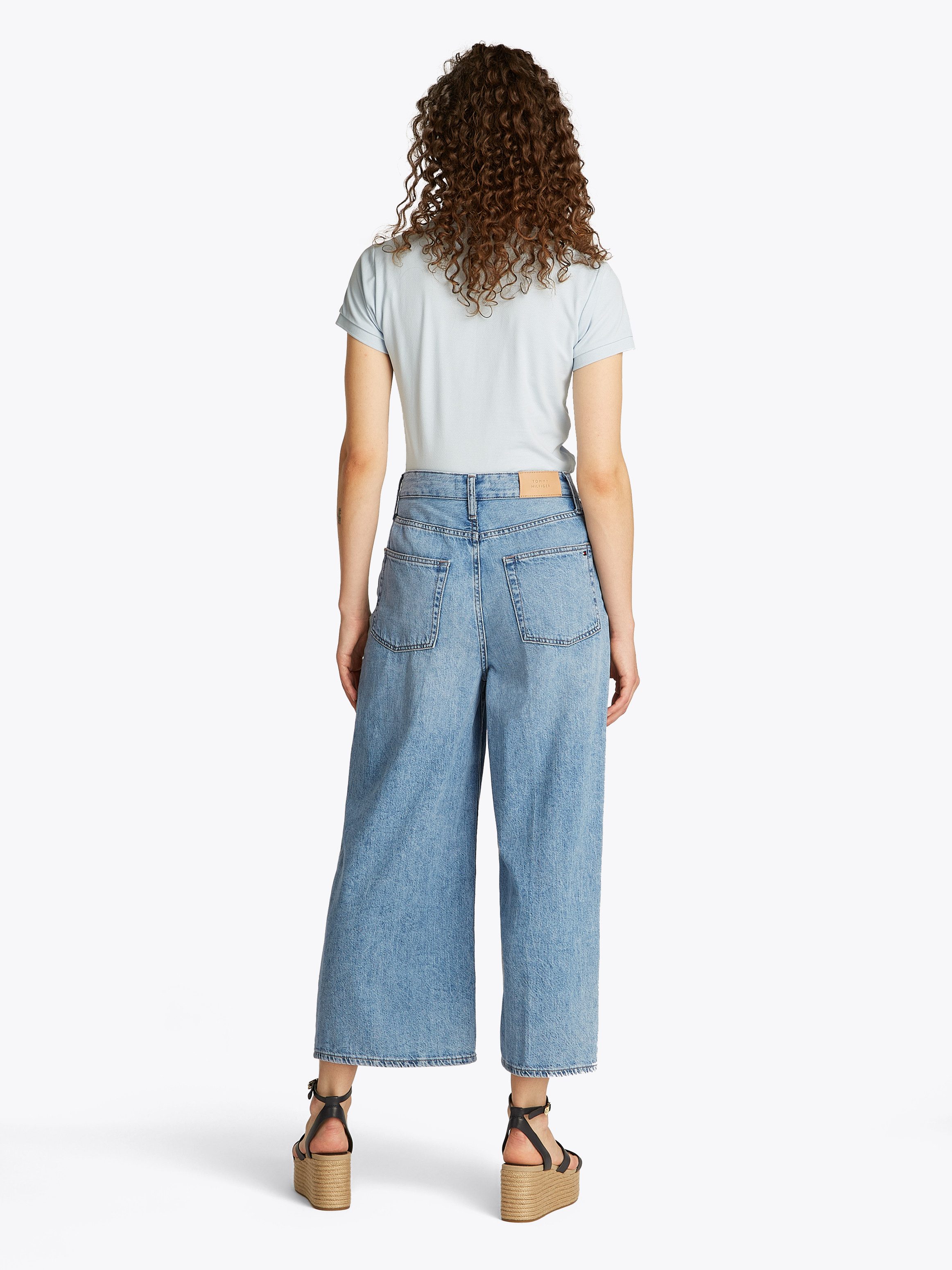 Tommy Hilfiger Wijde jeans WIDE LEG HIGH WAIST met logo-badge, in blauwe wassing
