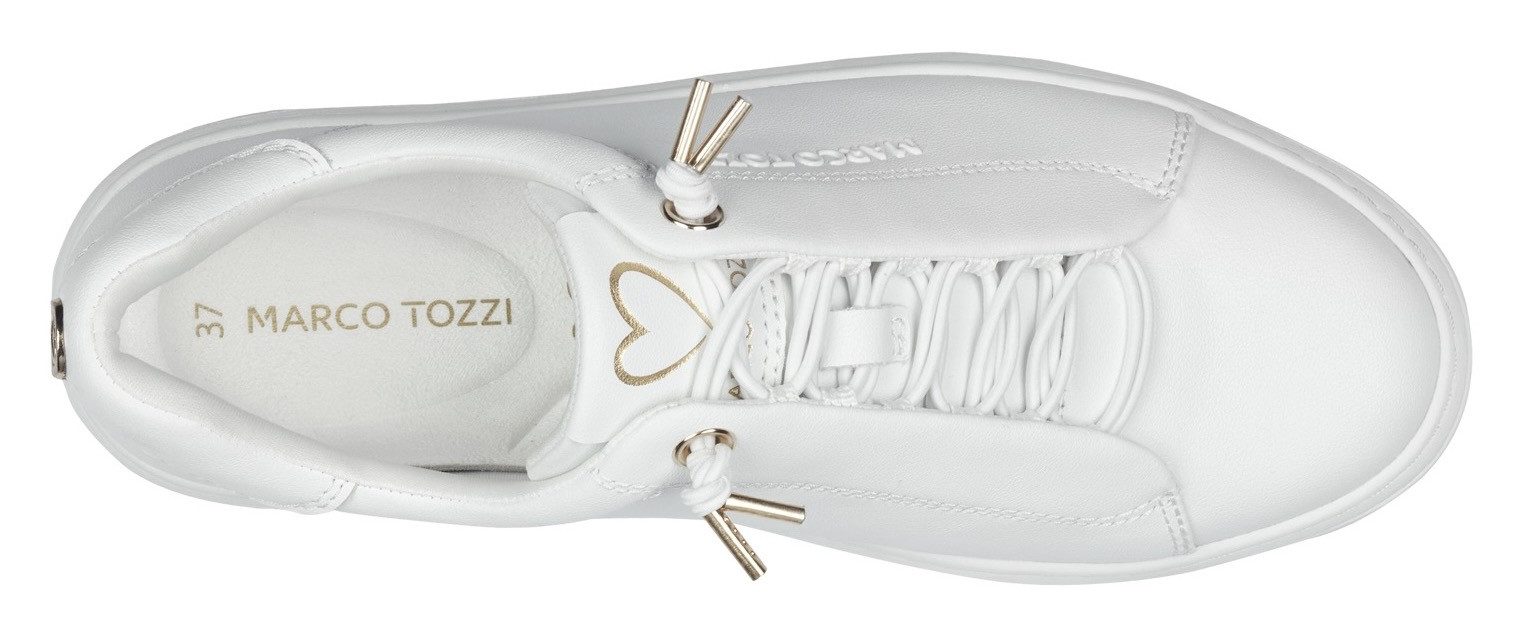 Marco Tozzi Slip-on sneakers , vrijetijdsschoen, lage schoen, veterschoen met zijlijk logo-opdruk