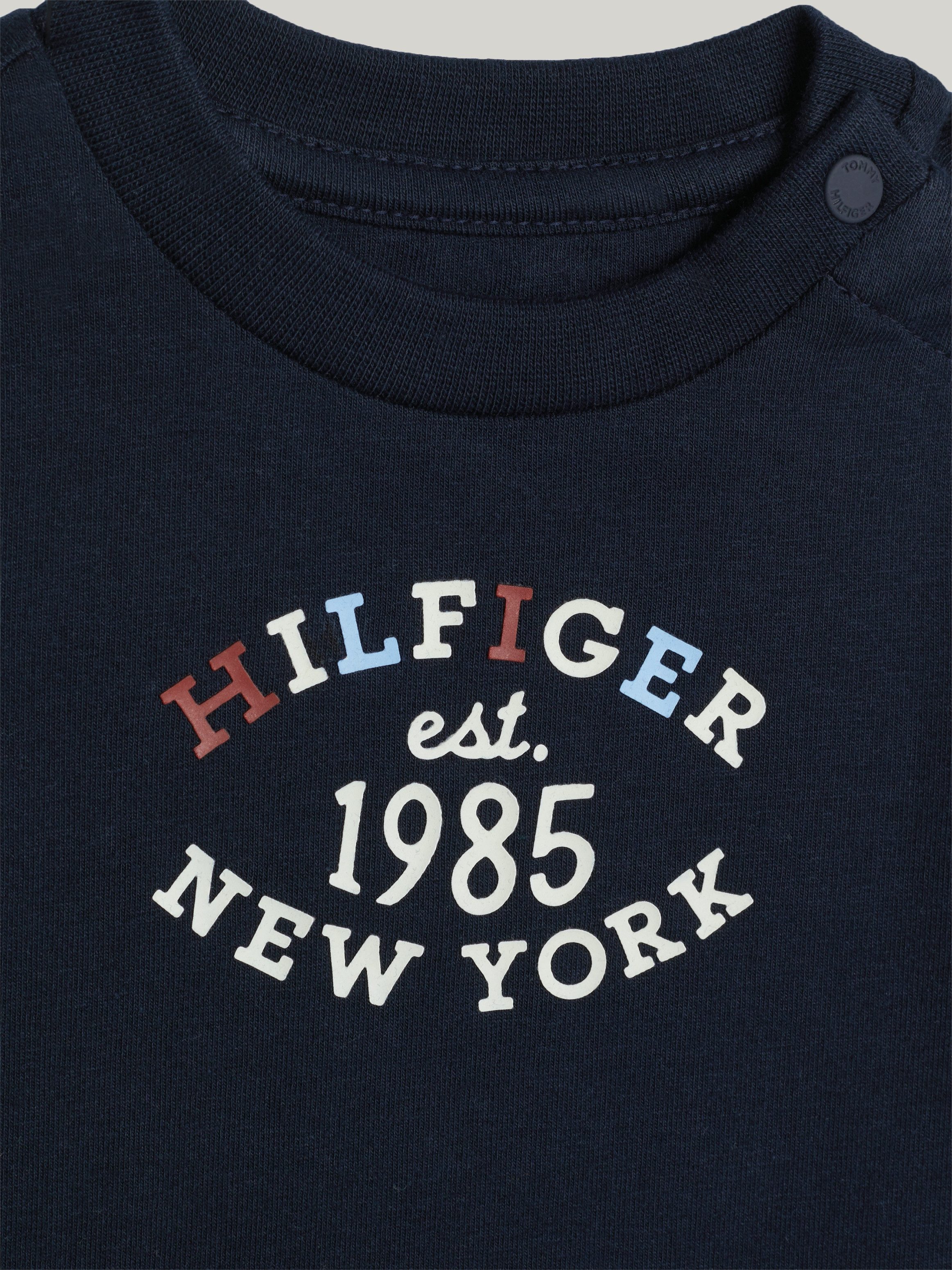 Tommy Hilfiger Shirt met lange mouwen MONOTYPE OVAL REGULAR TEE LS Baby tot 2 jaar met logo-opdruk