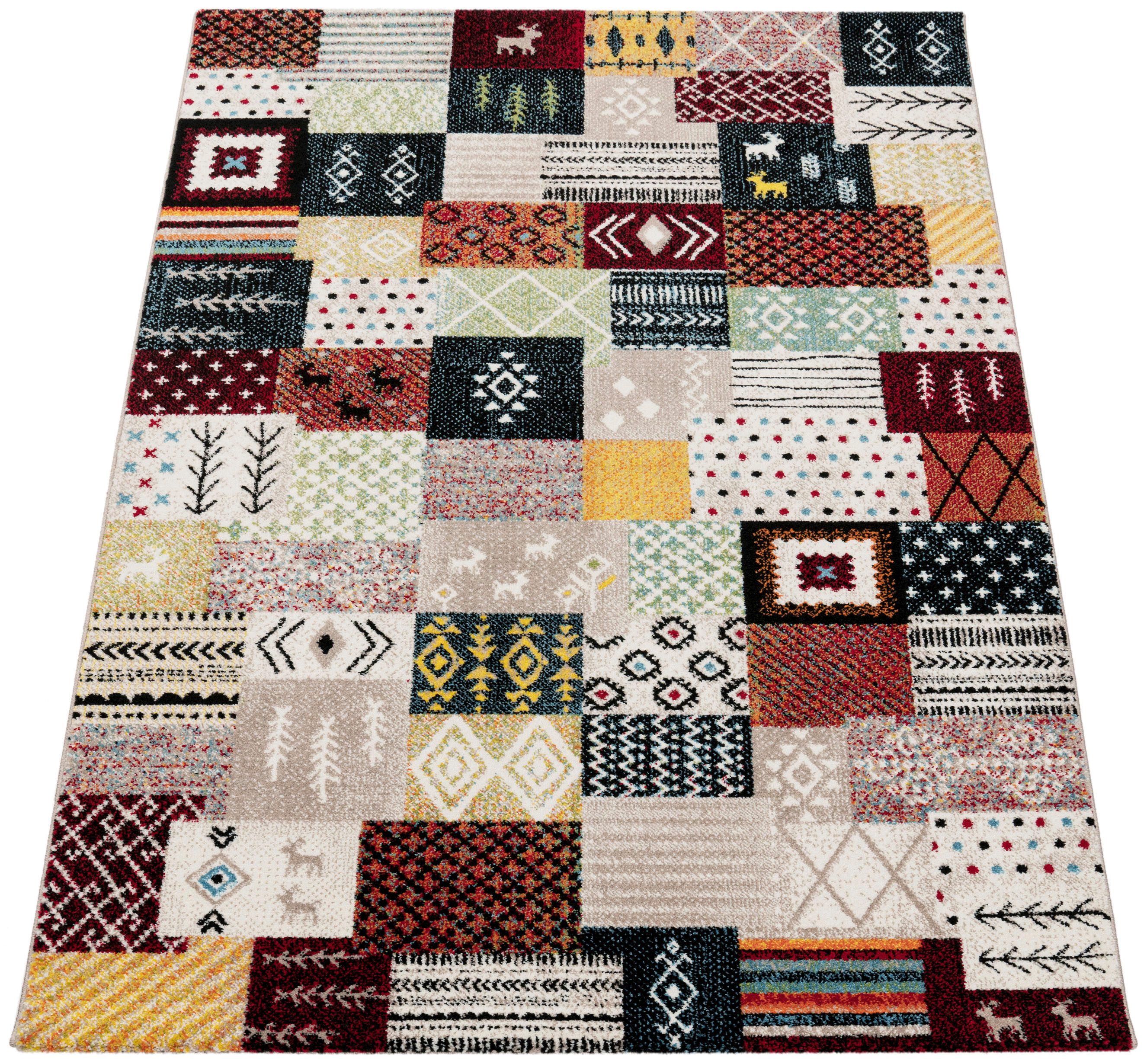 Paco Home Vloerkleed Nomaden 816 Korte pool, Gabbeh-design, patchworkdesign