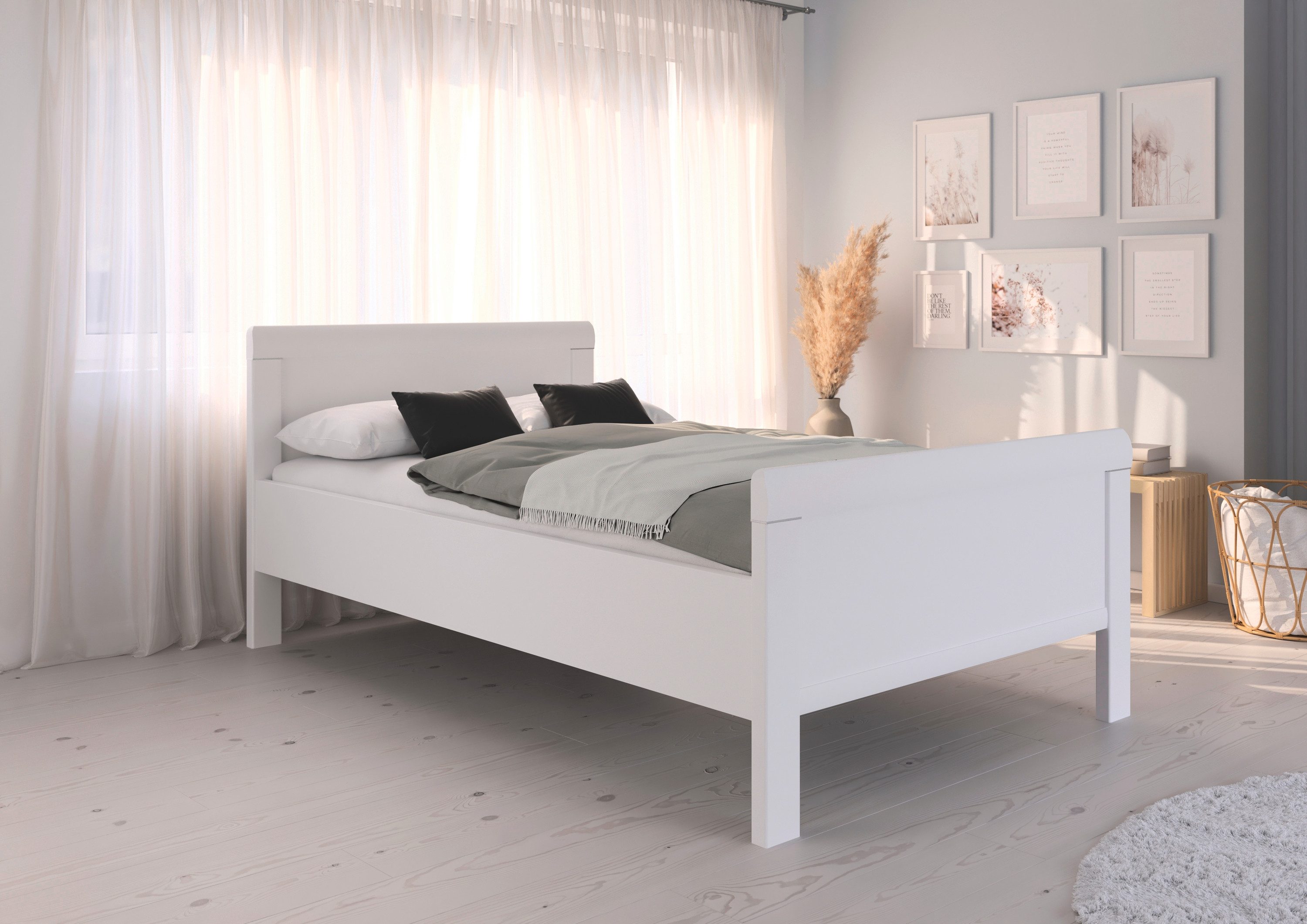 rauch Bed Eenpersoons Stollenbed EVELYN in comfortabele hoogte van houtmateriaal in elegante stijl made in germany