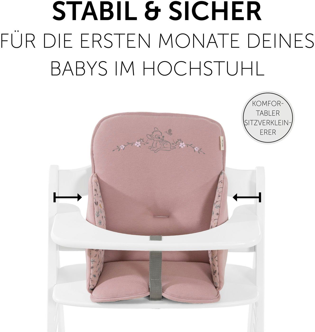 Hauck Stoelverkleiner Alpha Cosy Select, Bambi Rose voor de alpha+ houten kinderstoel