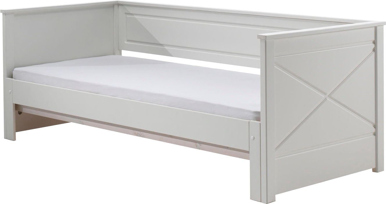 vipack bed vipack pino hoogslaper lf 90x200 cm, uittrekbar tot 180x200 cm, uitvoering wit gelakt wit