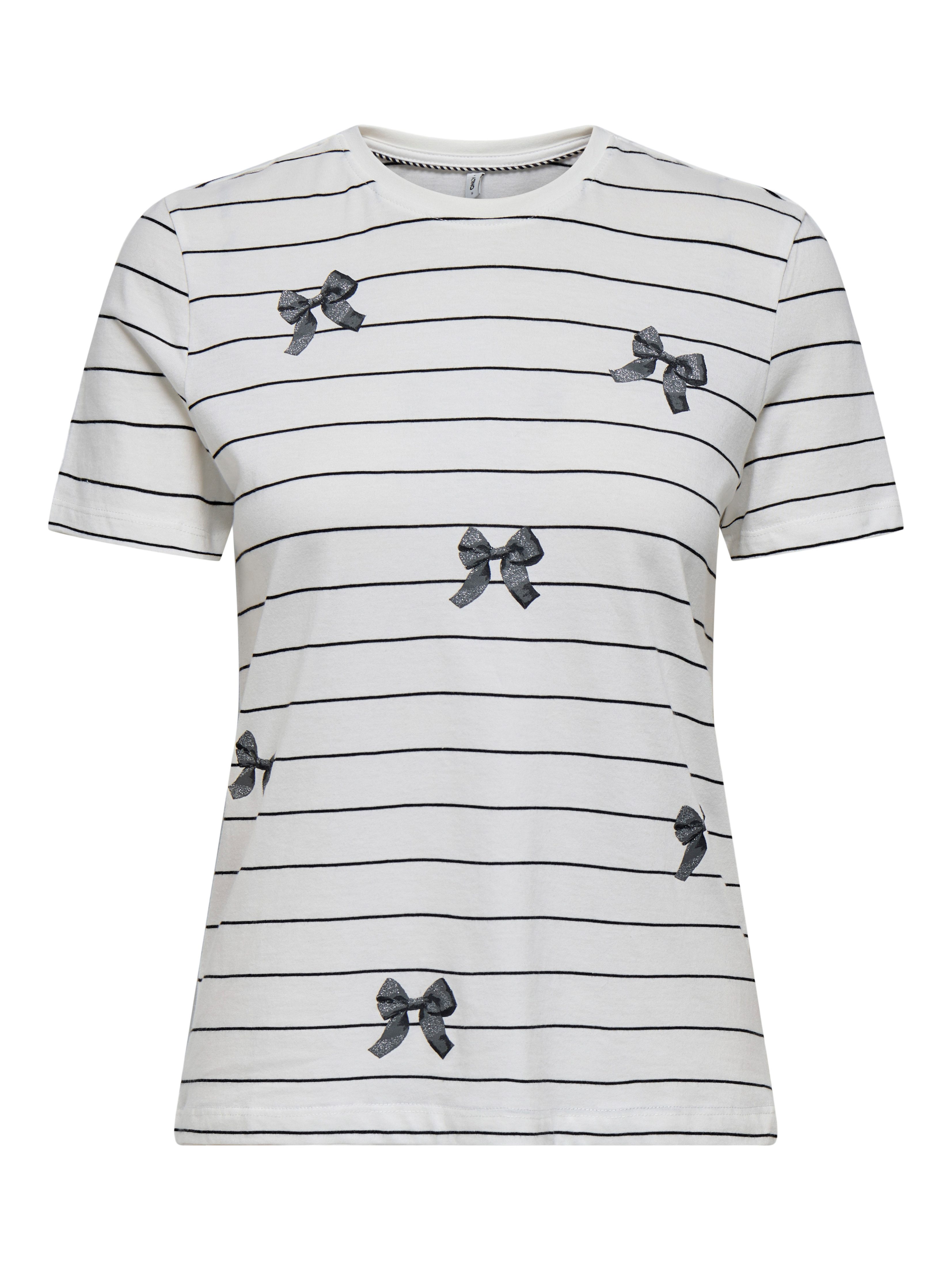Only Shirt met korte mouwen ONLKIRA LIFE BOW S/S TEE CS JRS