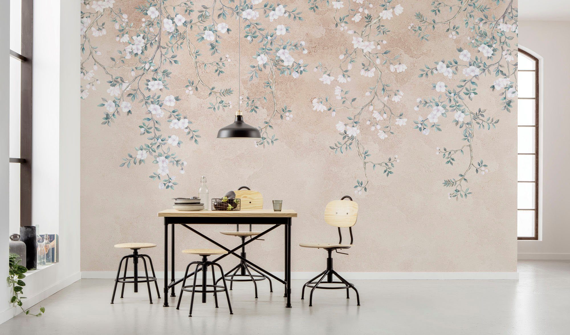 Komar Vliesbehang Digitale print vlies - Hanging Hanami - Afmeting 400 x 250 cm (1 stuk)
