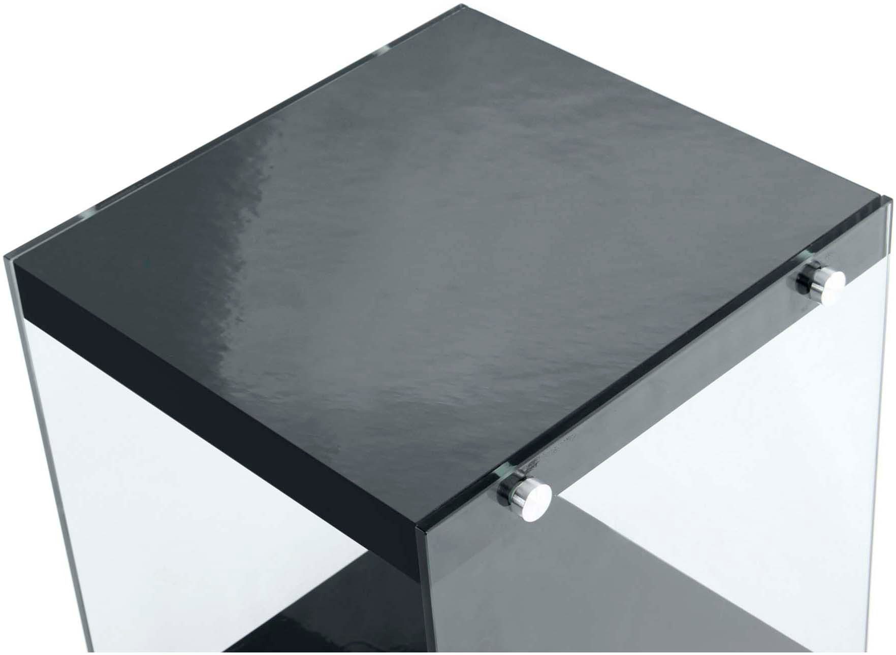Kayoom Bijzettafel Elementary, vierkante vorm, veel opslagruimte Legplanken, gehard glas, onderhoudsvriendelijk (1 stuk)