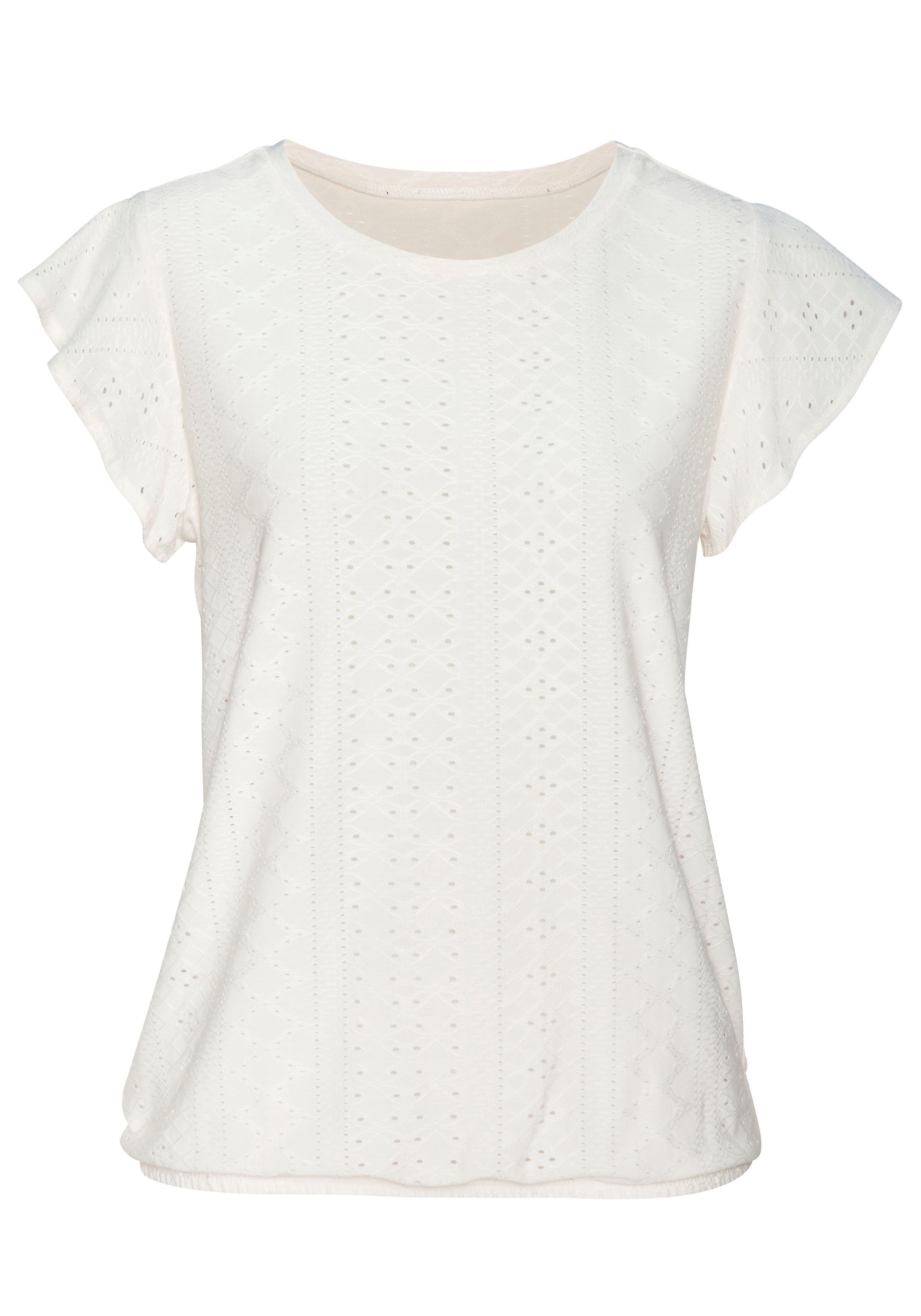 Vivance Shirt met korte mouwen Met broderie anglaise in een gemakkelijk te onderhouden kwaliteit (2-delig, Set van 2)