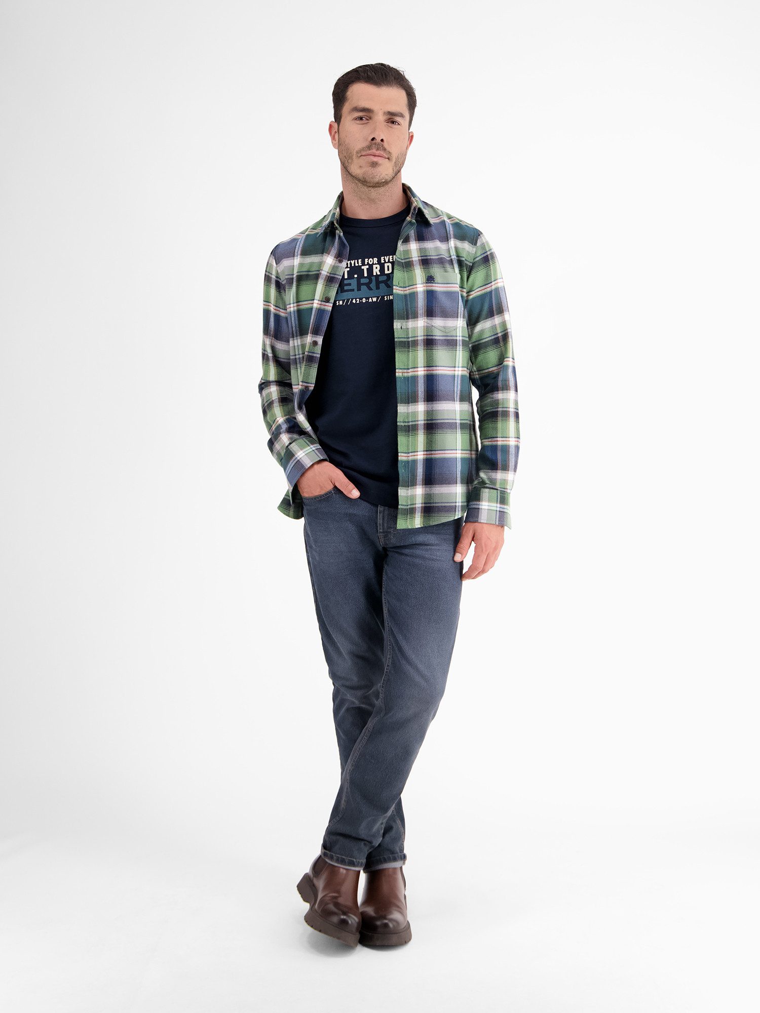 Lerros T-shirt LERROS effen T-shirt met print