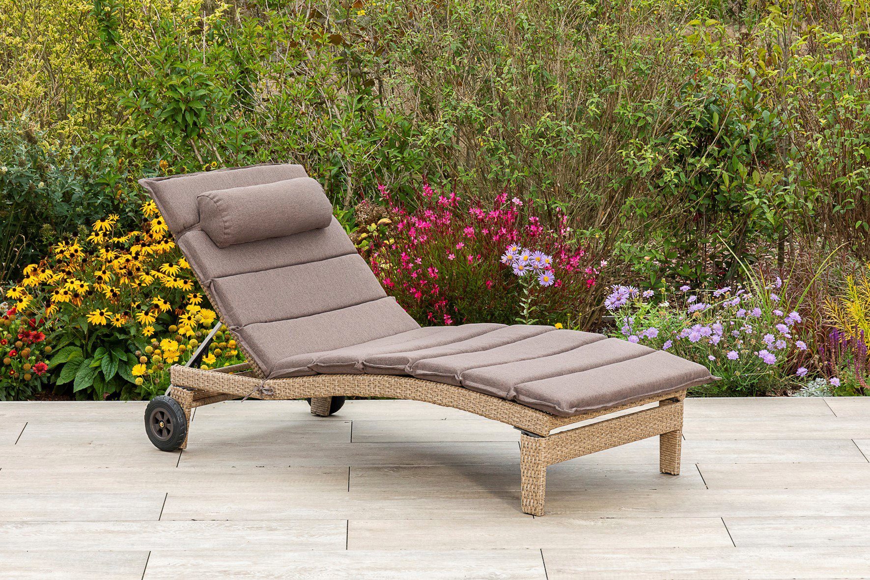 MERXX Ligstoel ANDALUSIA demontabel, met kussens, aluminium (1 stuk) ligbedden beige