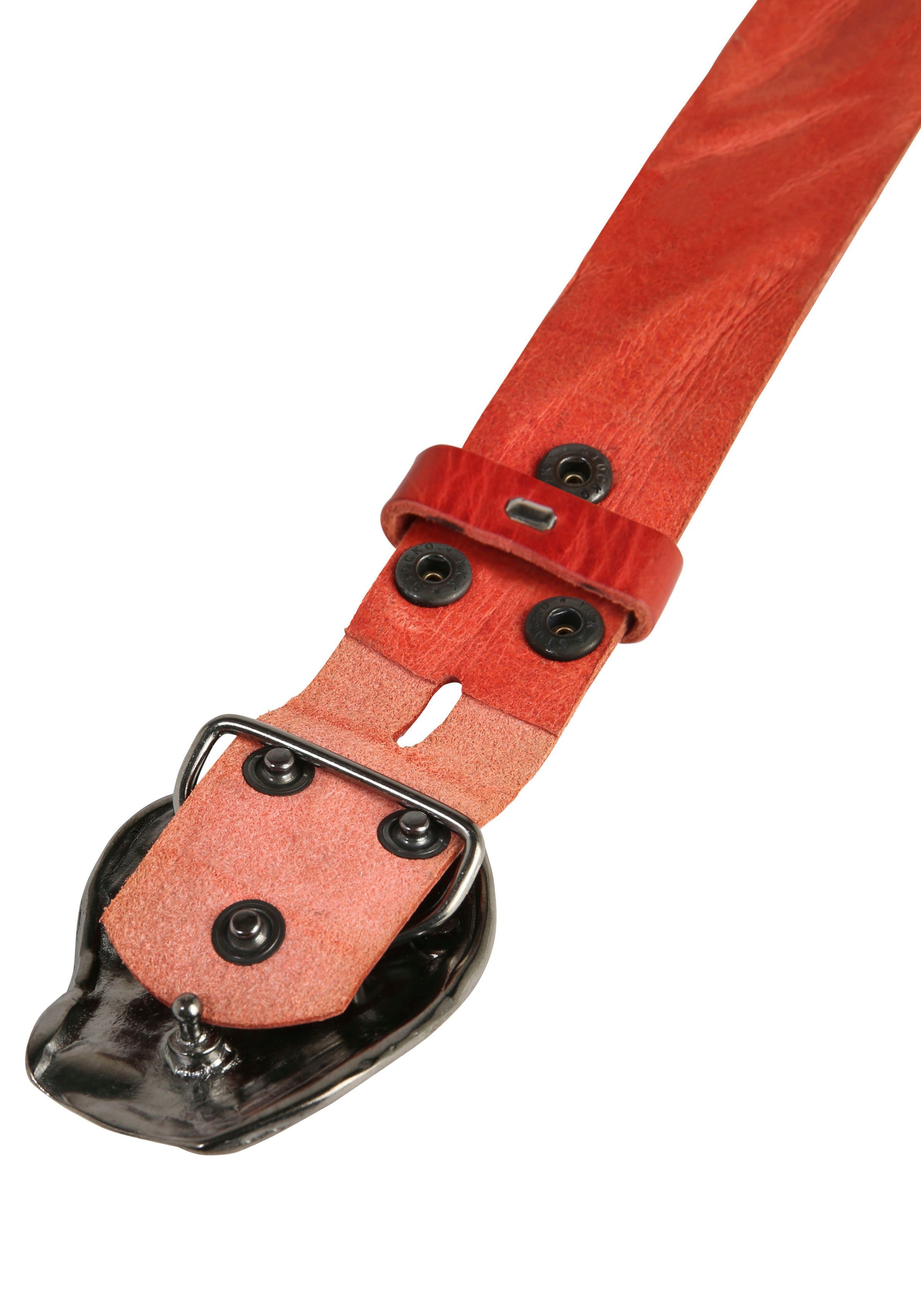 RETTUNGSRING by showroom 019° Leren riem met verwisselbare sluiting "oester schelp zwart"