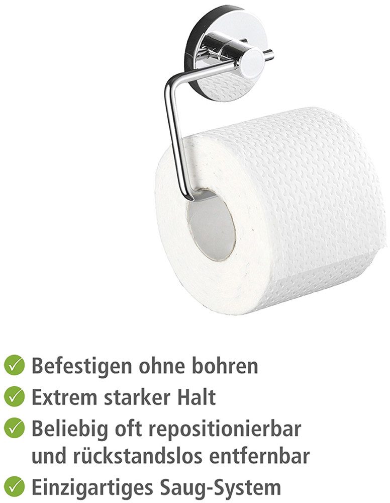 WENKO Toiletrolhouder Vacuum-Loc® model Milazzo incl. 2 wandhaken, bevestiging zonder boren (set)