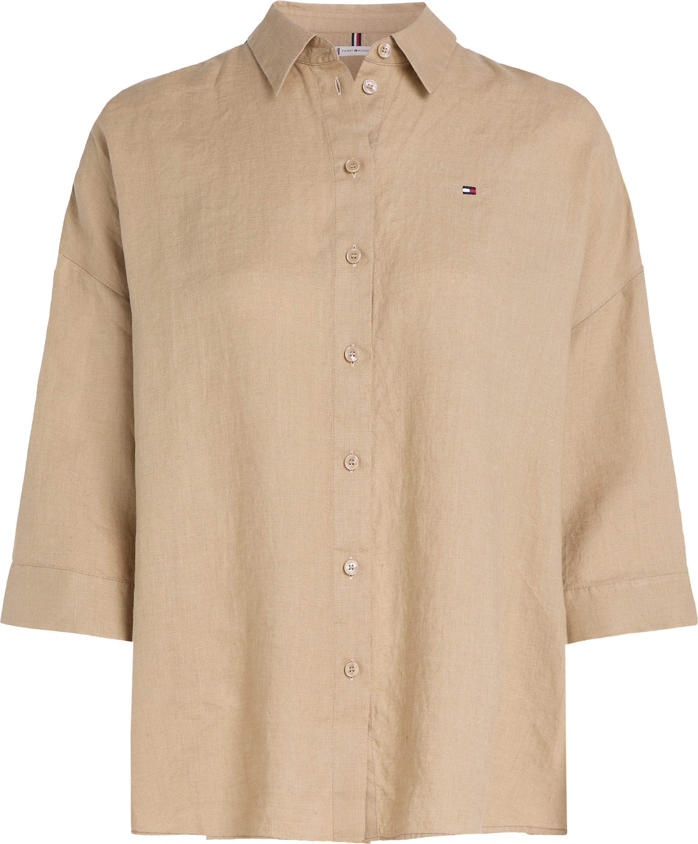 Tommy Hilfiger Shirt met 3/4 mouwen ESS LINEN LOOSE 3-4 SLEEVE SHIRT