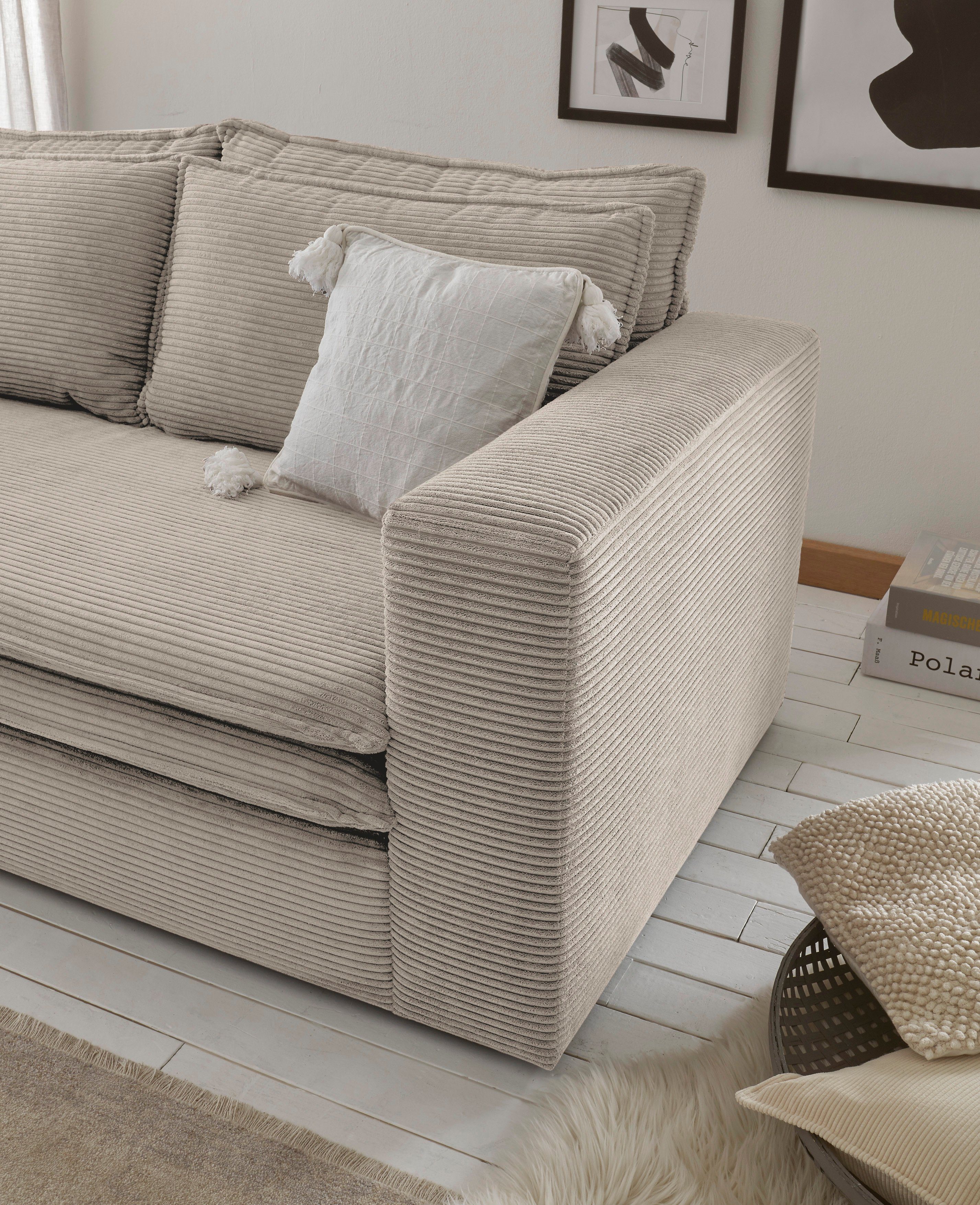 Places of Style Zithoek PIAGGE 2-zitsbank en hocker klein als set (2-delig)