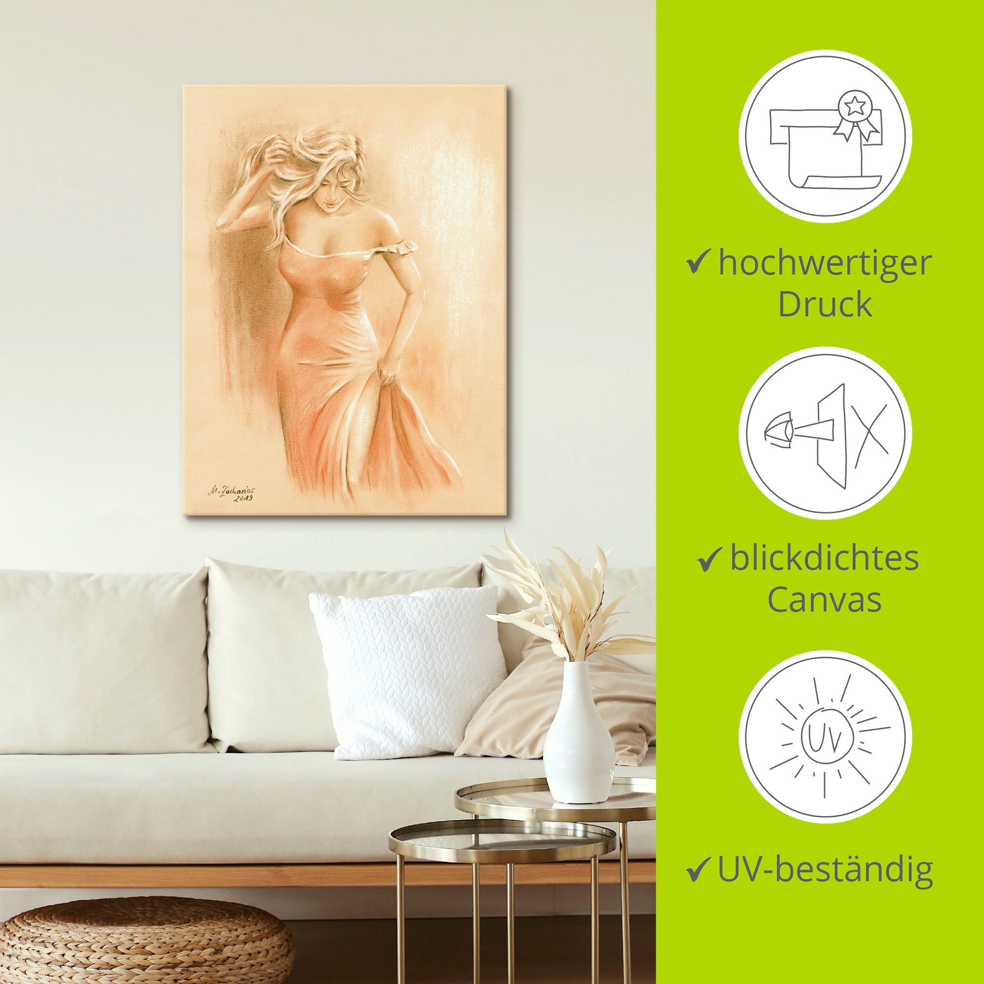 Artland Artprint Bochtig model als artprint op linnen, poster in verschillende formaten maten