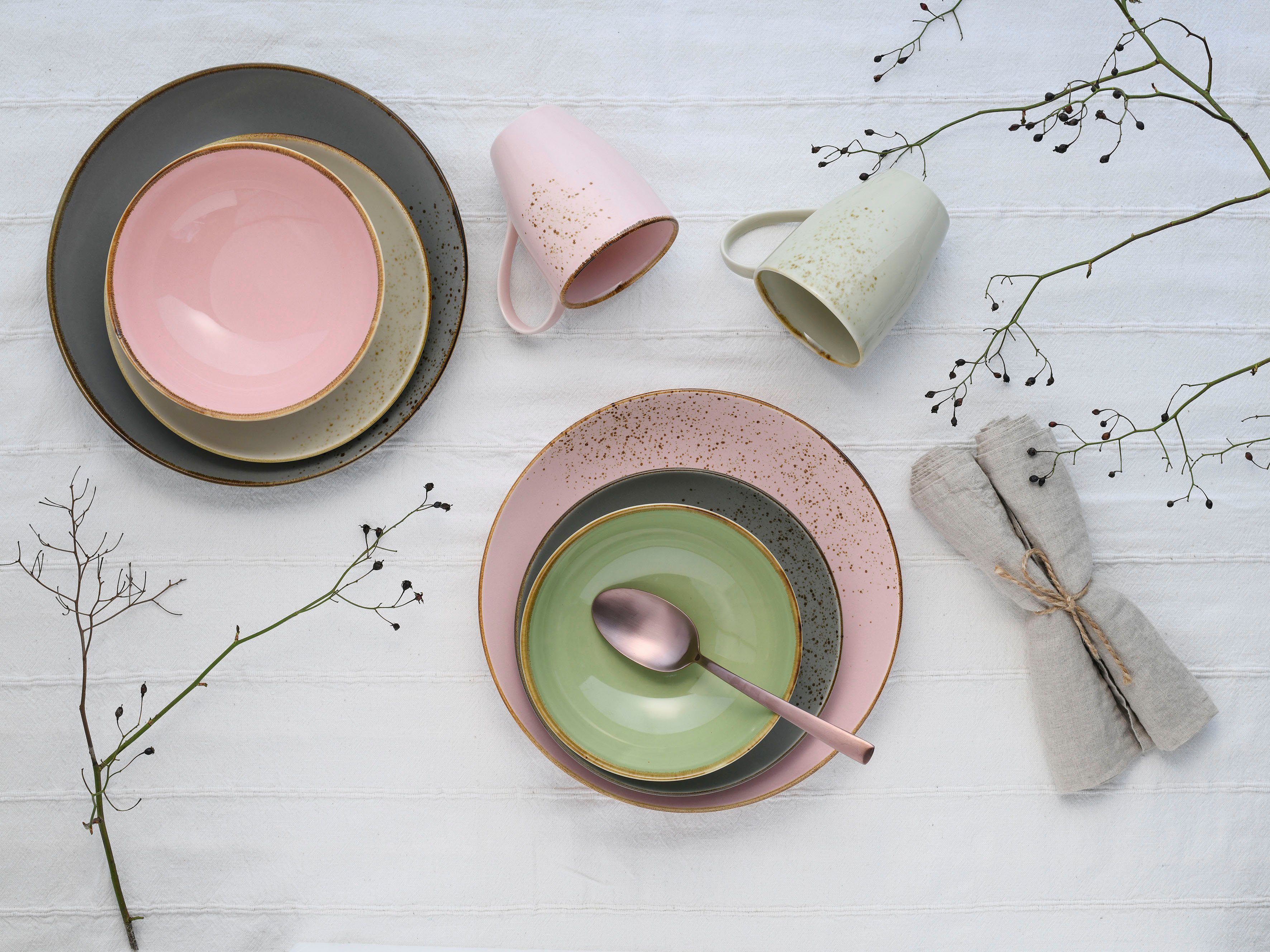 CreaTable Combi-servies Servies-set NATURE COLLECTION Vintage Garden (16-delig)