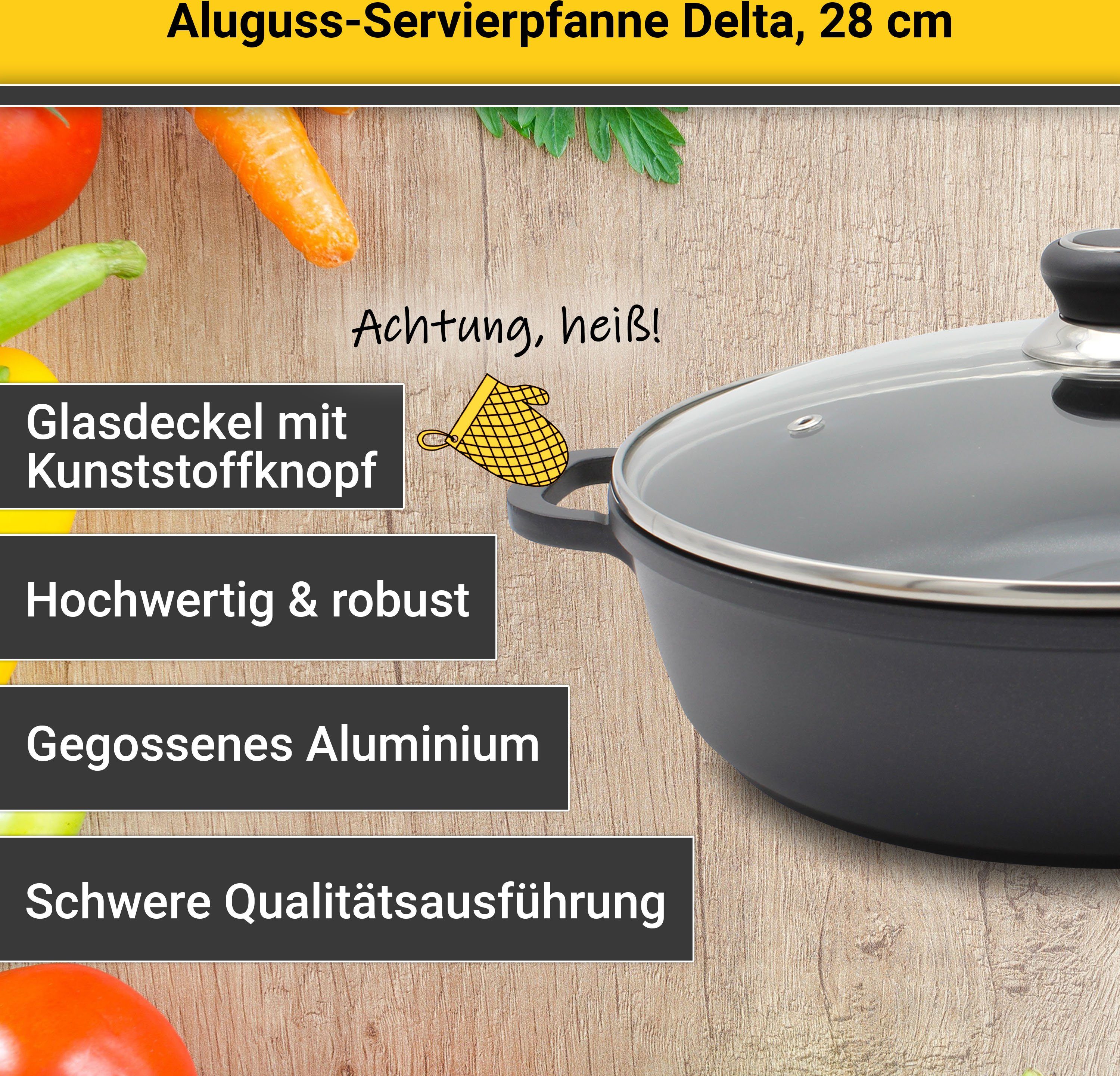 Krüger Serveerpan Gietaluminium serveerpan delta, 28 cm (1-delig)