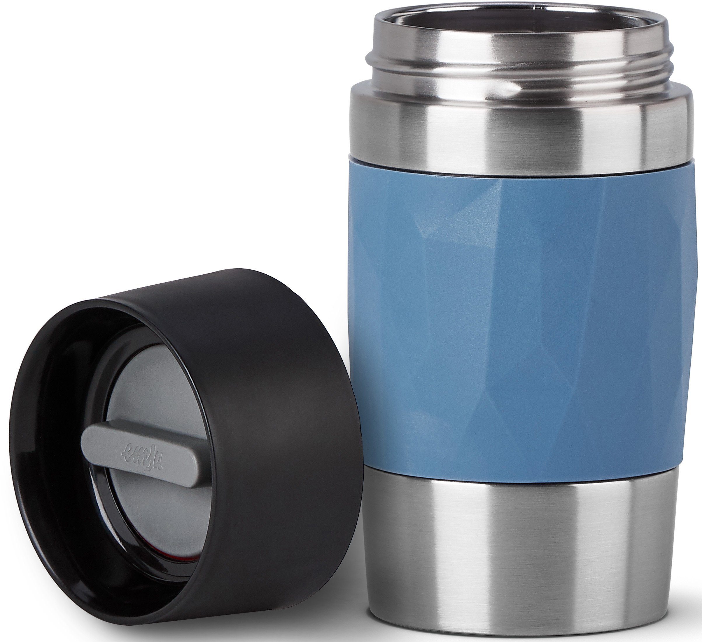 Emsa Thermosbeker Travel Mug Compact 0,3l, roestvrij staal, 3u warm/6u koud, 360° drinkopening, vaatwasmachinebestendig