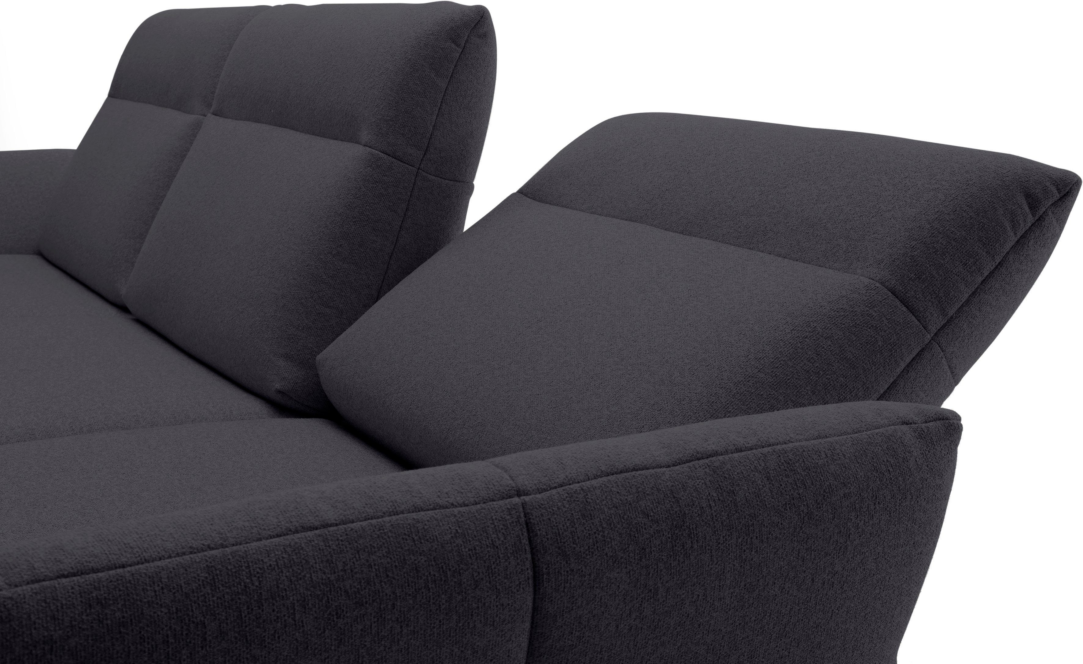 Creation BY ROLF BENZ Hoekbank Hs.460 Sokkel in walnotenhout, onderstel in umbra grijs, breedte 298 cm