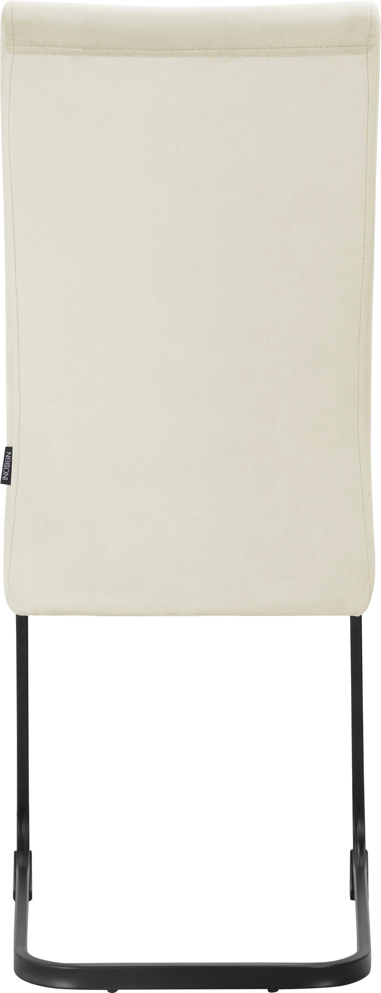 INOSIGN Eethoek Darcel/Danny glazen tafel Sledestoel eetkamerstoel, tafel met vaste plaat (set, 5-delig)