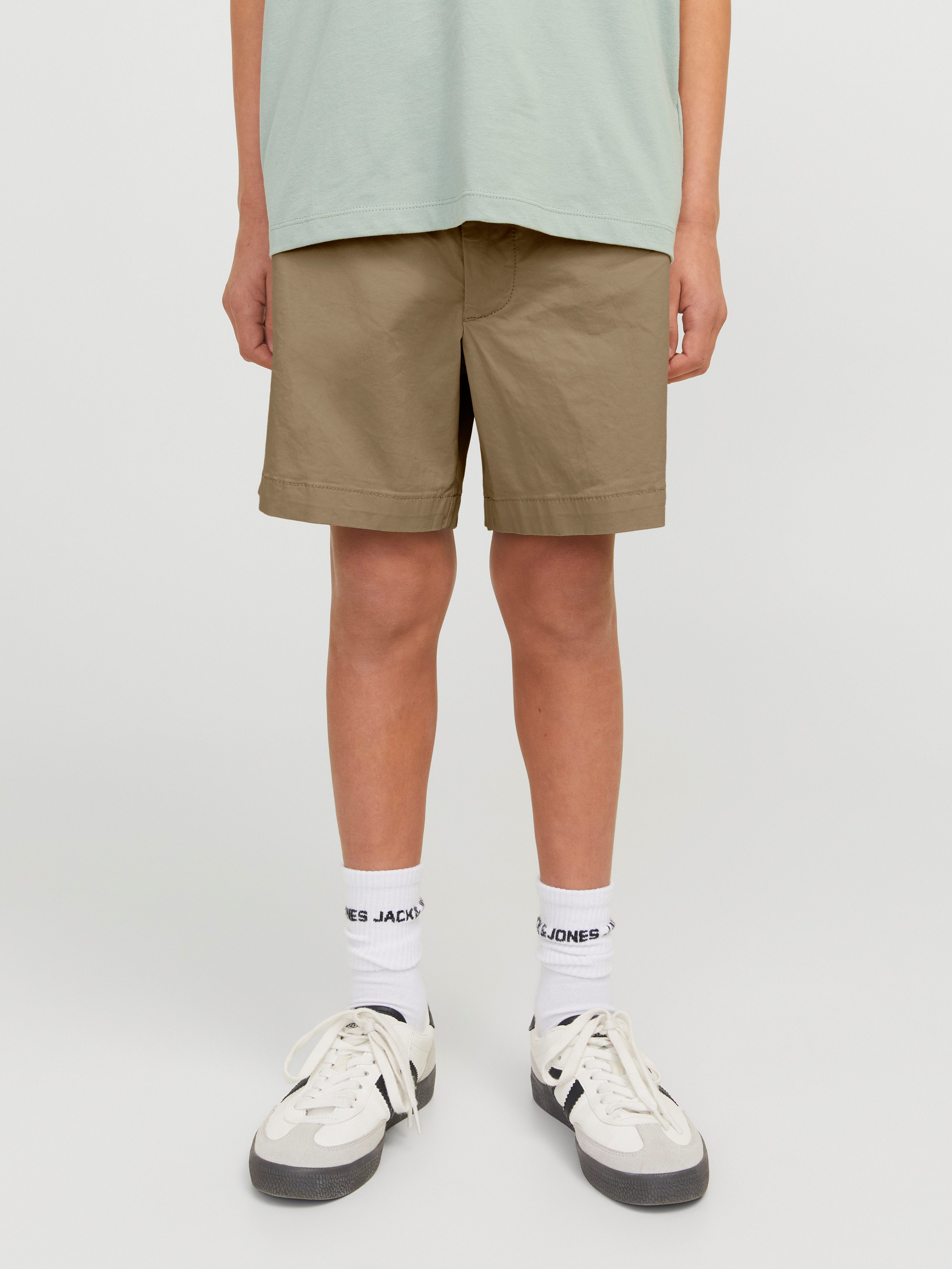 Jack & Jones Junior Short JPSTJAIDEN JJCAMPAIGN HYBRID JOGGE JNR jongens shorts maat 140 bruin