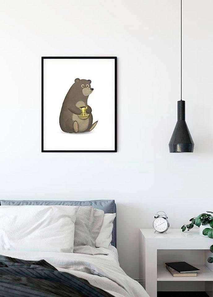 Komar Wanddecoratie Cute animal Bear Wanddecoratie - zonder lijst (1 stuk) schilderijen multicolor