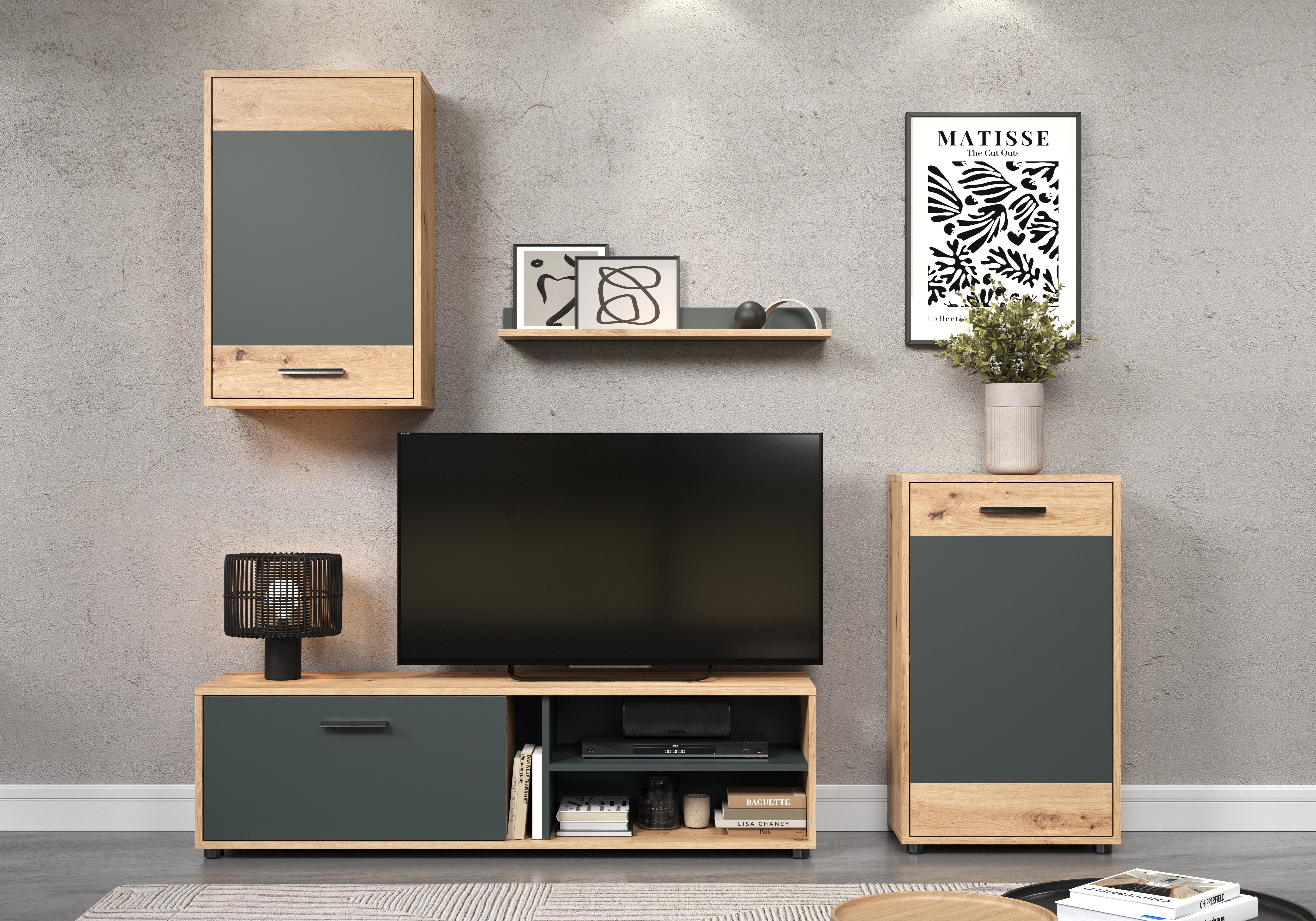 INOSIGN Wandmeubel Valetta incl. lowboard, hangkast, wandplank en highboard (complete set,...